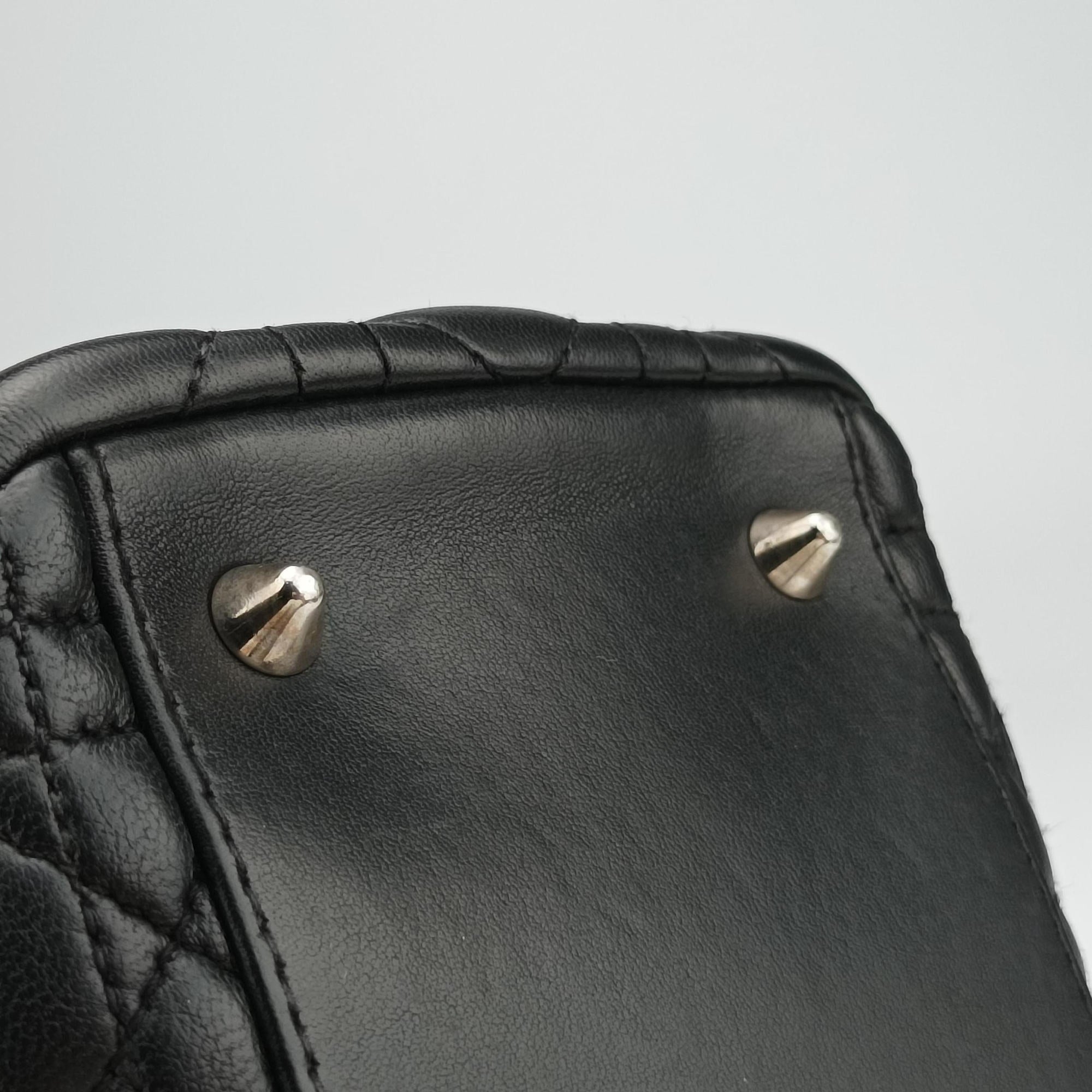 Pre-owned Christian Dior Lady Dior Black lambskin  shoulderbag | stylenewstar