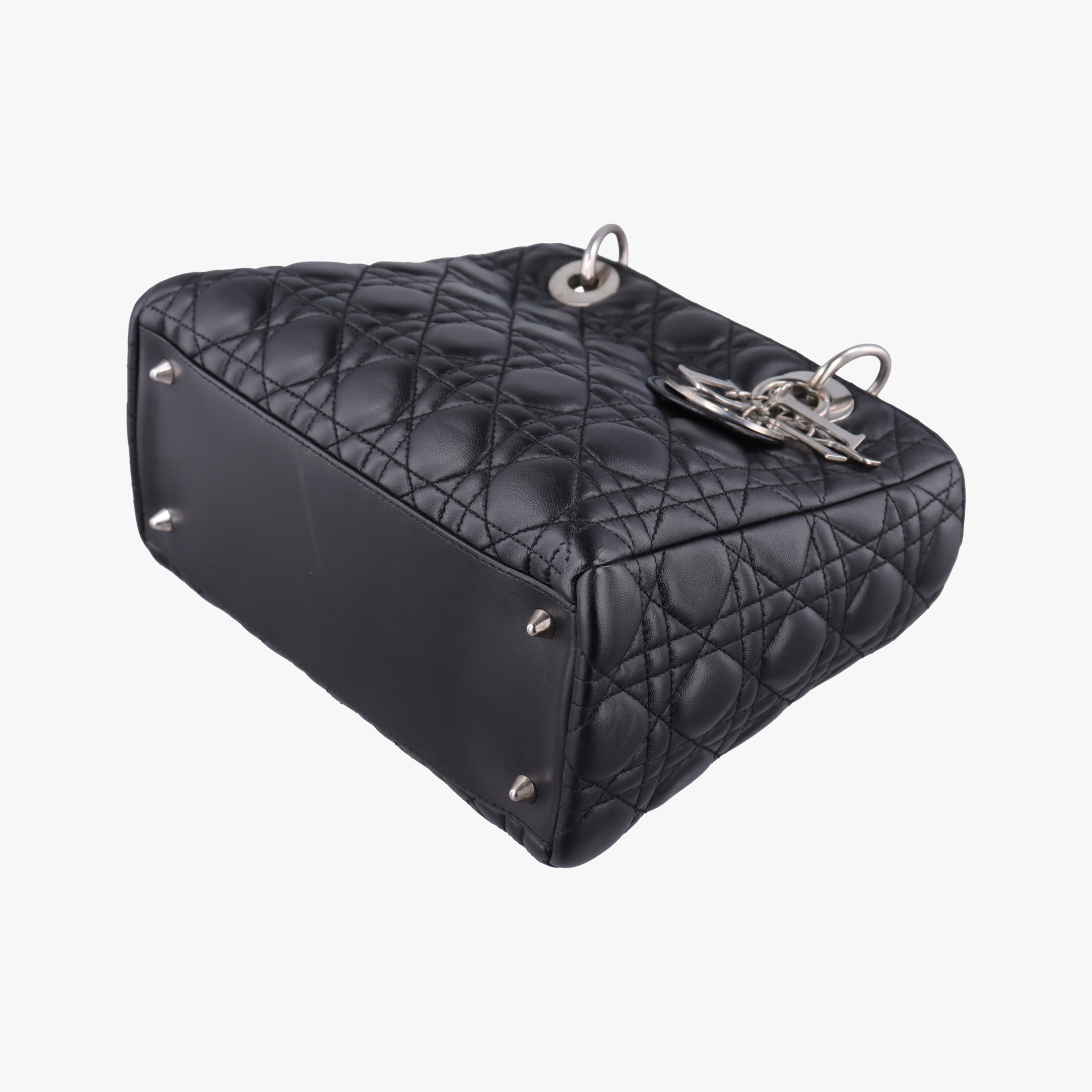 Pre-owned Christian Dior Lady Dior Black lambskin  shoulderbag | stylenewstar