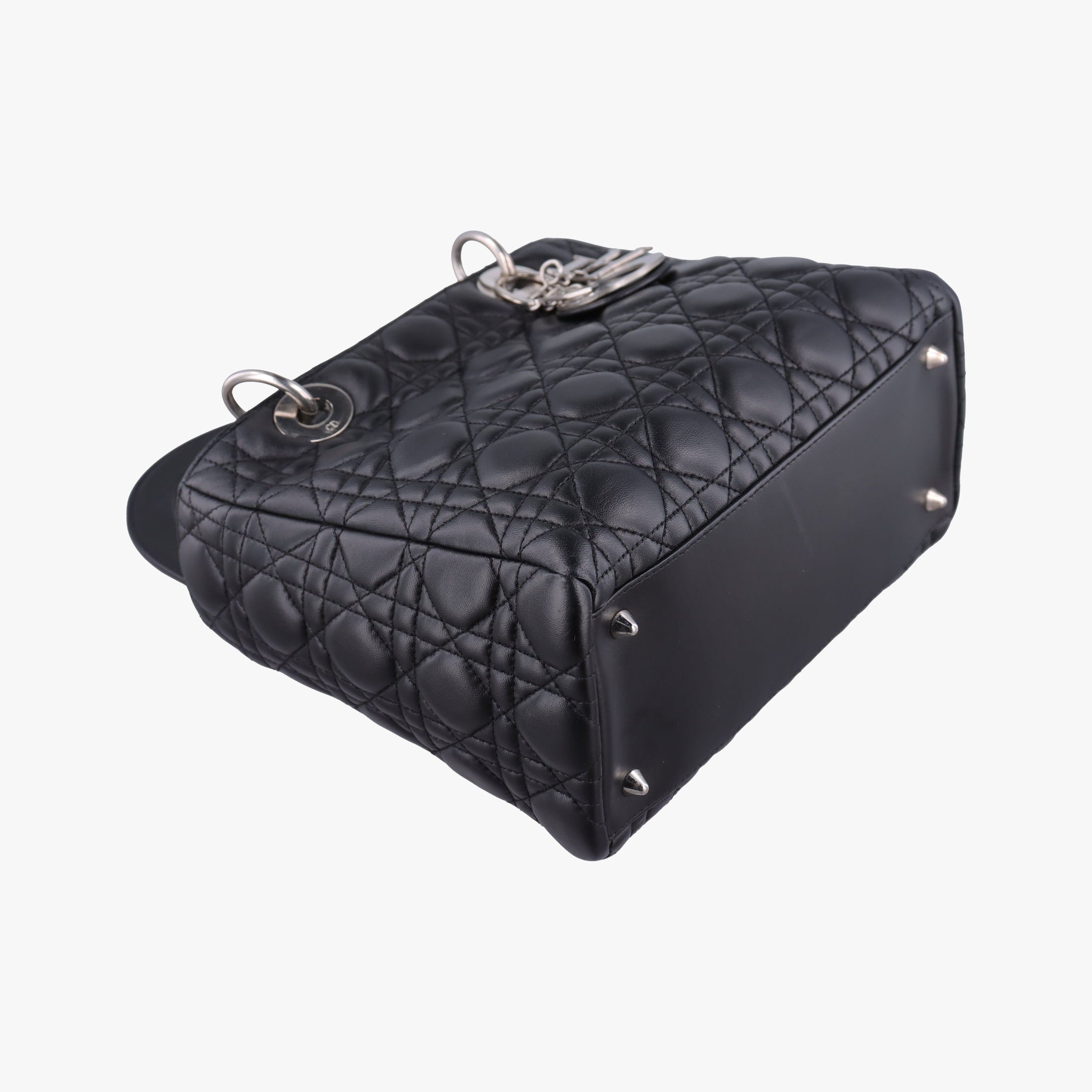 Pre-owned Christian Dior Lady Dior Black lambskin  shoulderbag | stylenewstar
