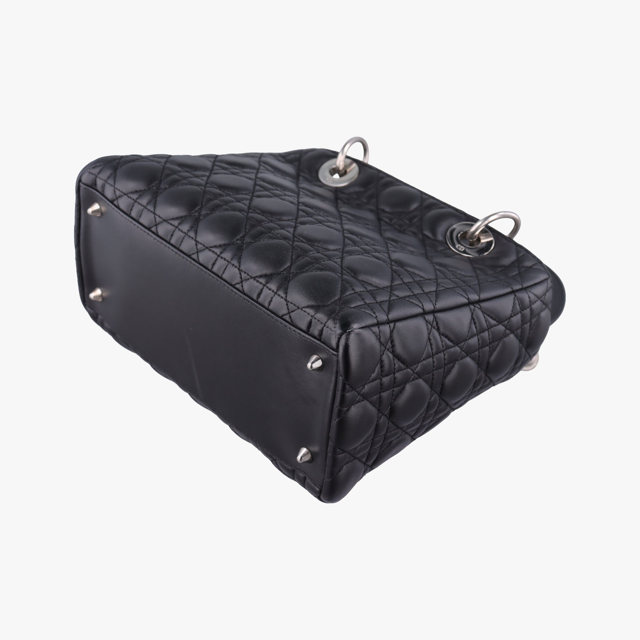 Pre-owned Christian Dior Lady Dior Black lambskin  shoulderbag | stylenewstar