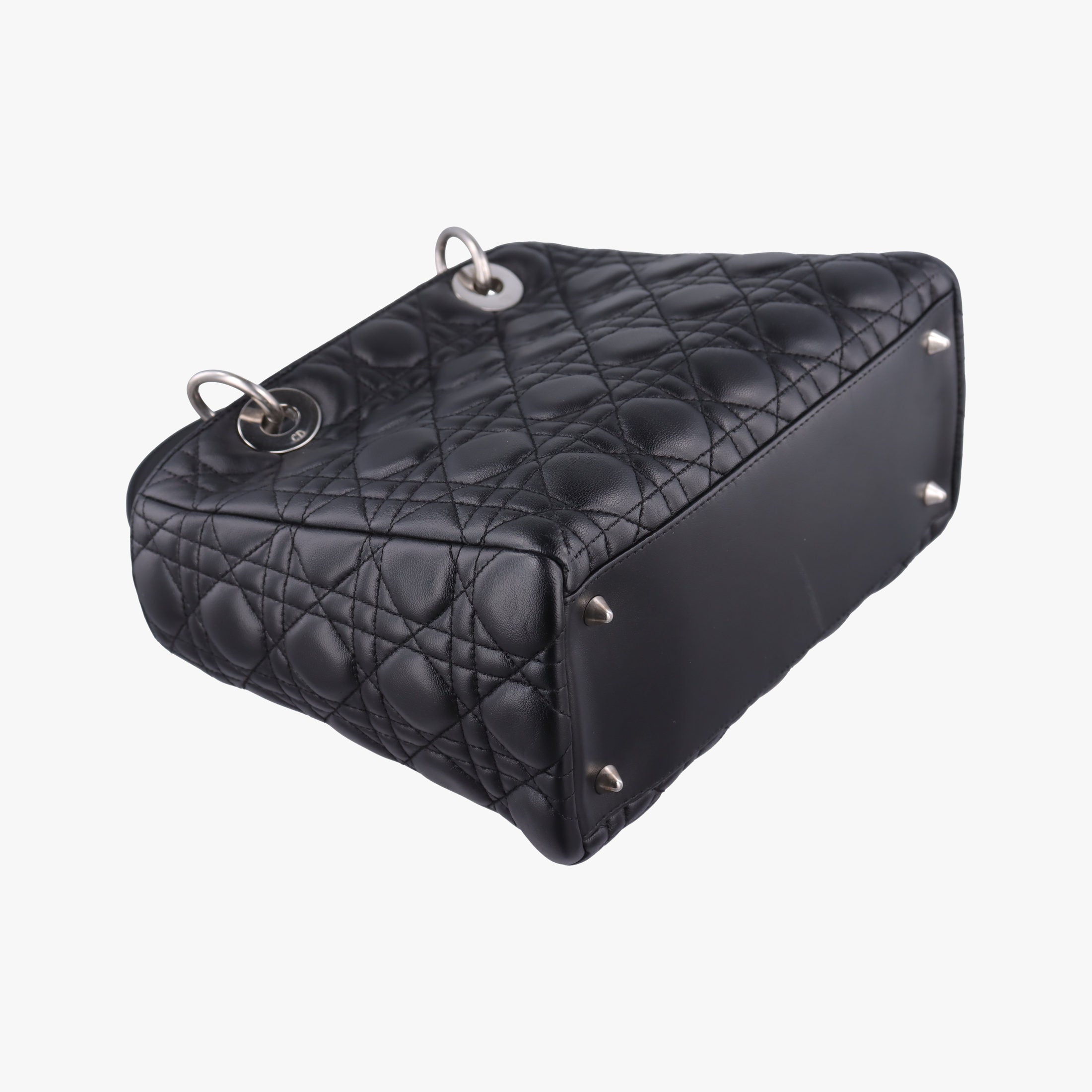 Pre-owned Christian Dior Lady Dior Black lambskin  shoulderbag | stylenewstar