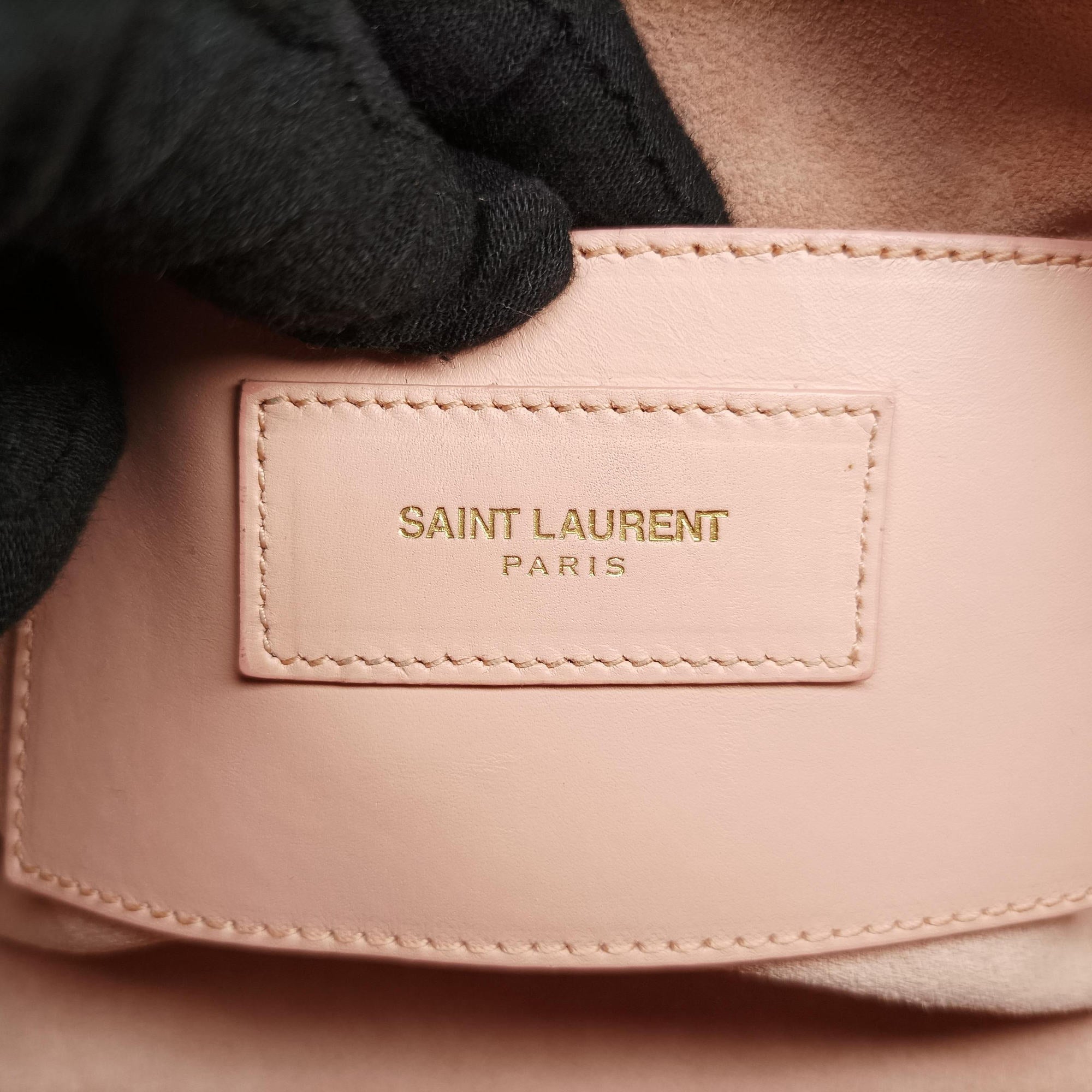 Pre-owned Yves Saint Laurent CLASSIC BABY DUFFLE Pink Leather 330958 shoulderbag | stylenewstar