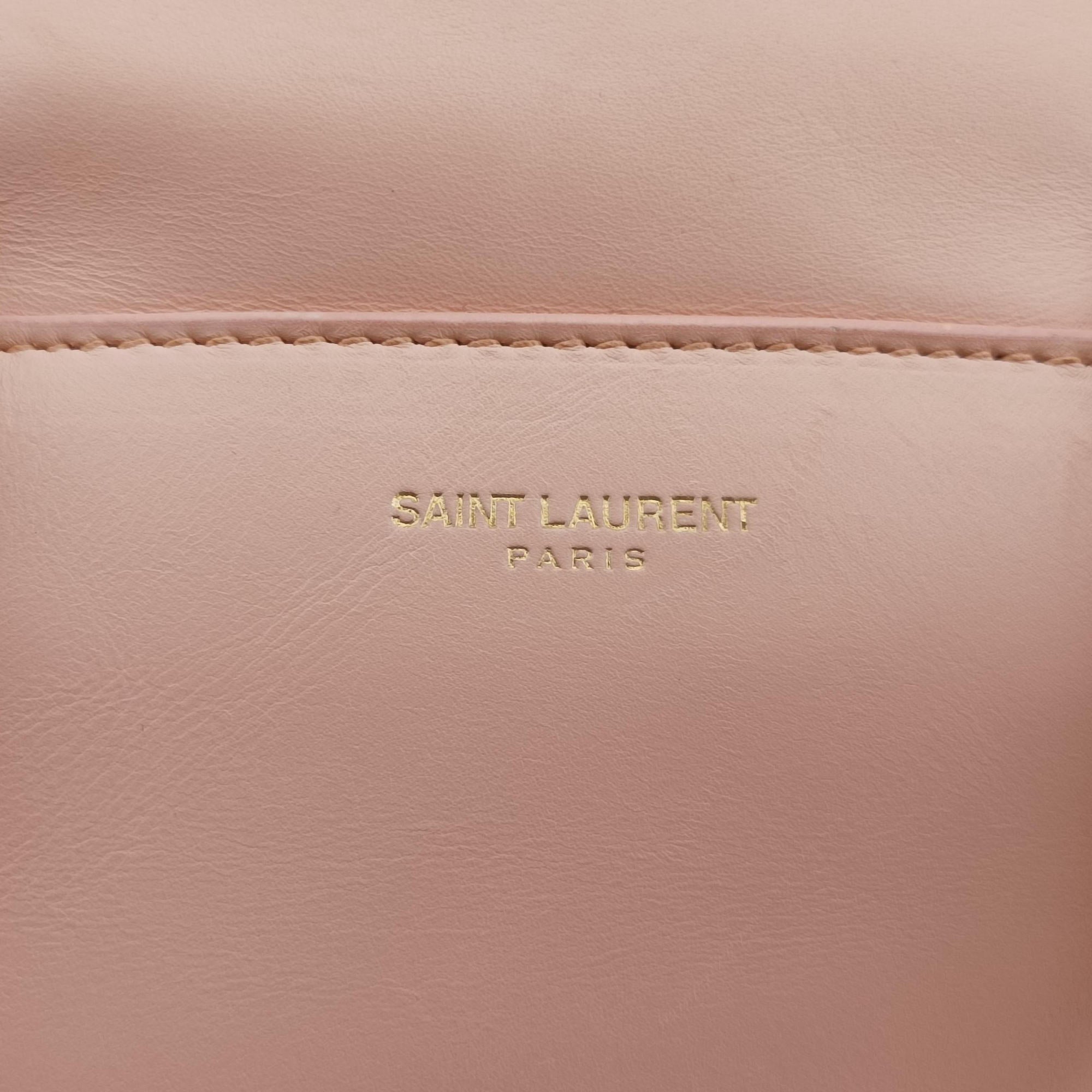 Pre-owned Yves Saint Laurent CLASSIC BABY DUFFLE Pink Leather 330958 shoulderbag | stylenewstar