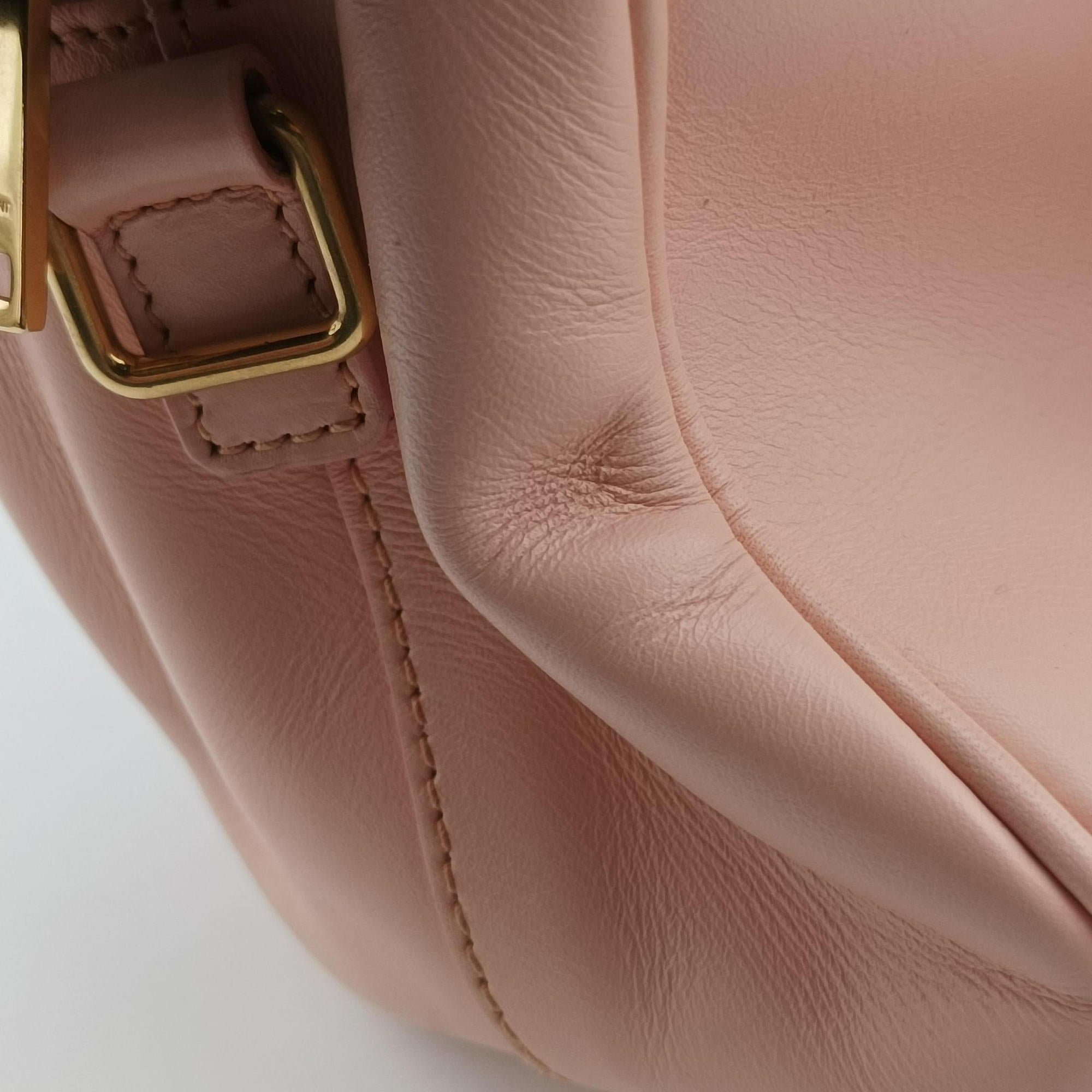 Pre-owned Yves Saint Laurent CLASSIC BABY DUFFLE Pink Leather 330958 shoulderbag | stylenewstar