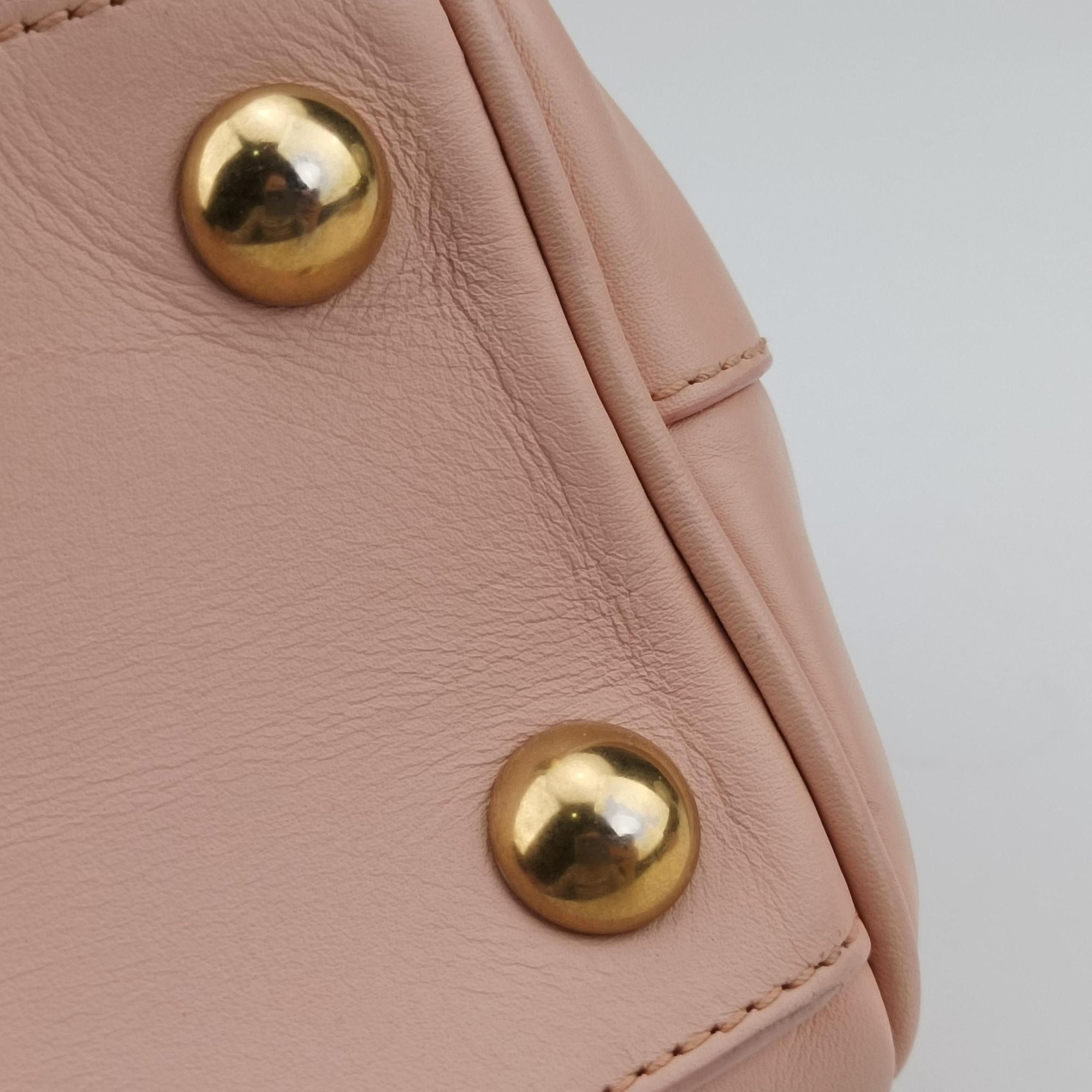 Pre-owned Yves Saint Laurent CLASSIC BABY DUFFLE Pink Leather 330958 shoulderbag | stylenewstar