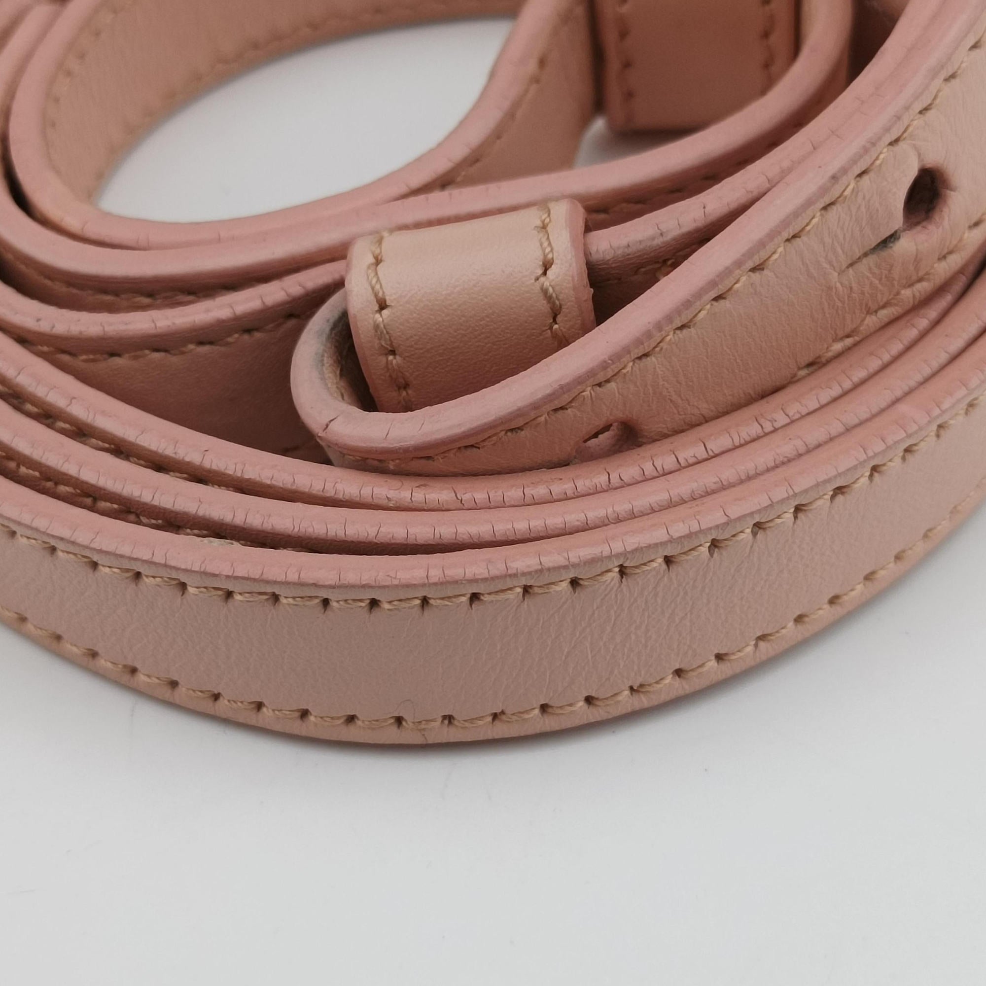 Pre-owned Yves Saint Laurent CLASSIC BABY DUFFLE Pink Leather 330958 shoulderbag | stylenewstar