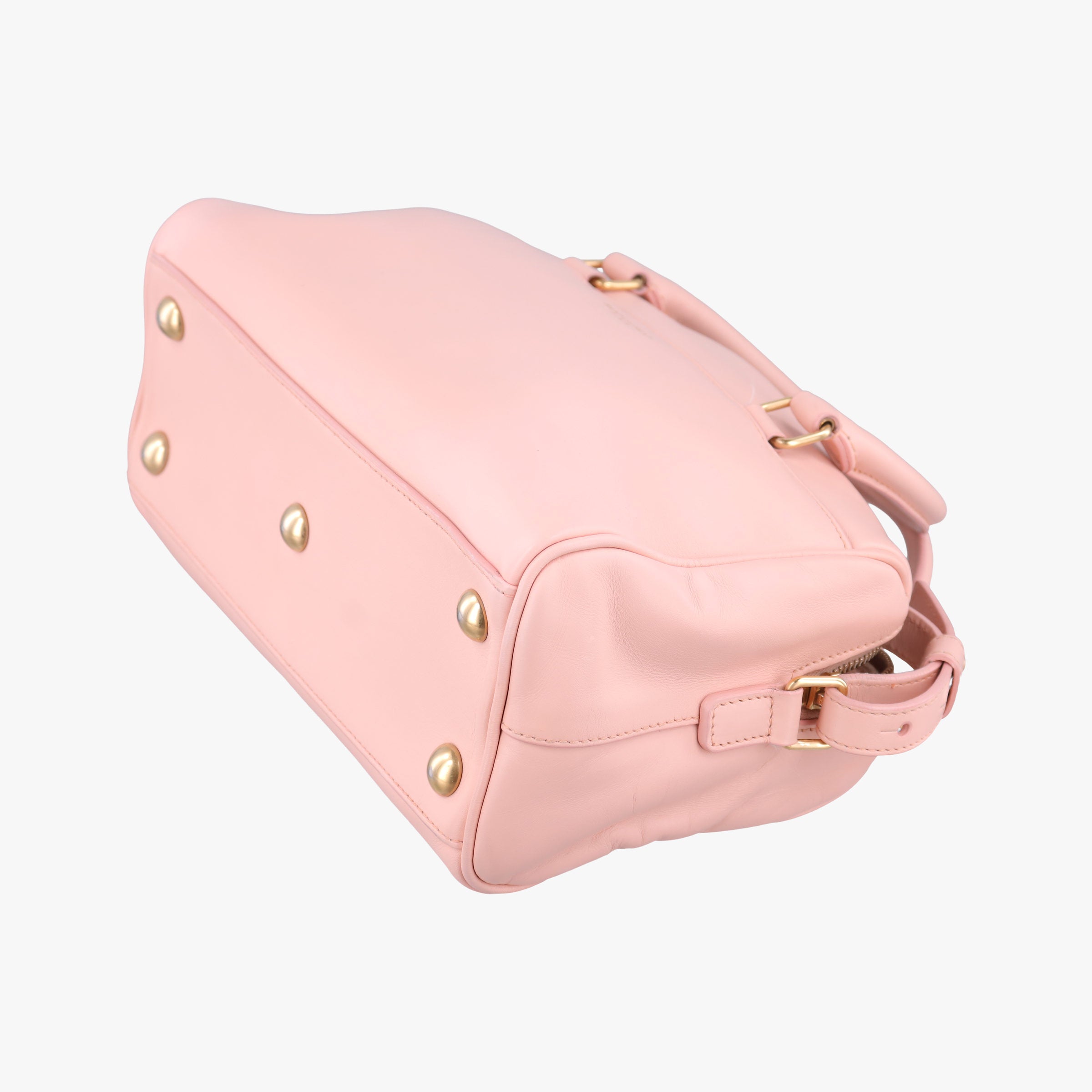 Pre-owned Yves Saint Laurent CLASSIC BABY DUFFLE Pink Leather 330958 shoulderbag | stylenewstar