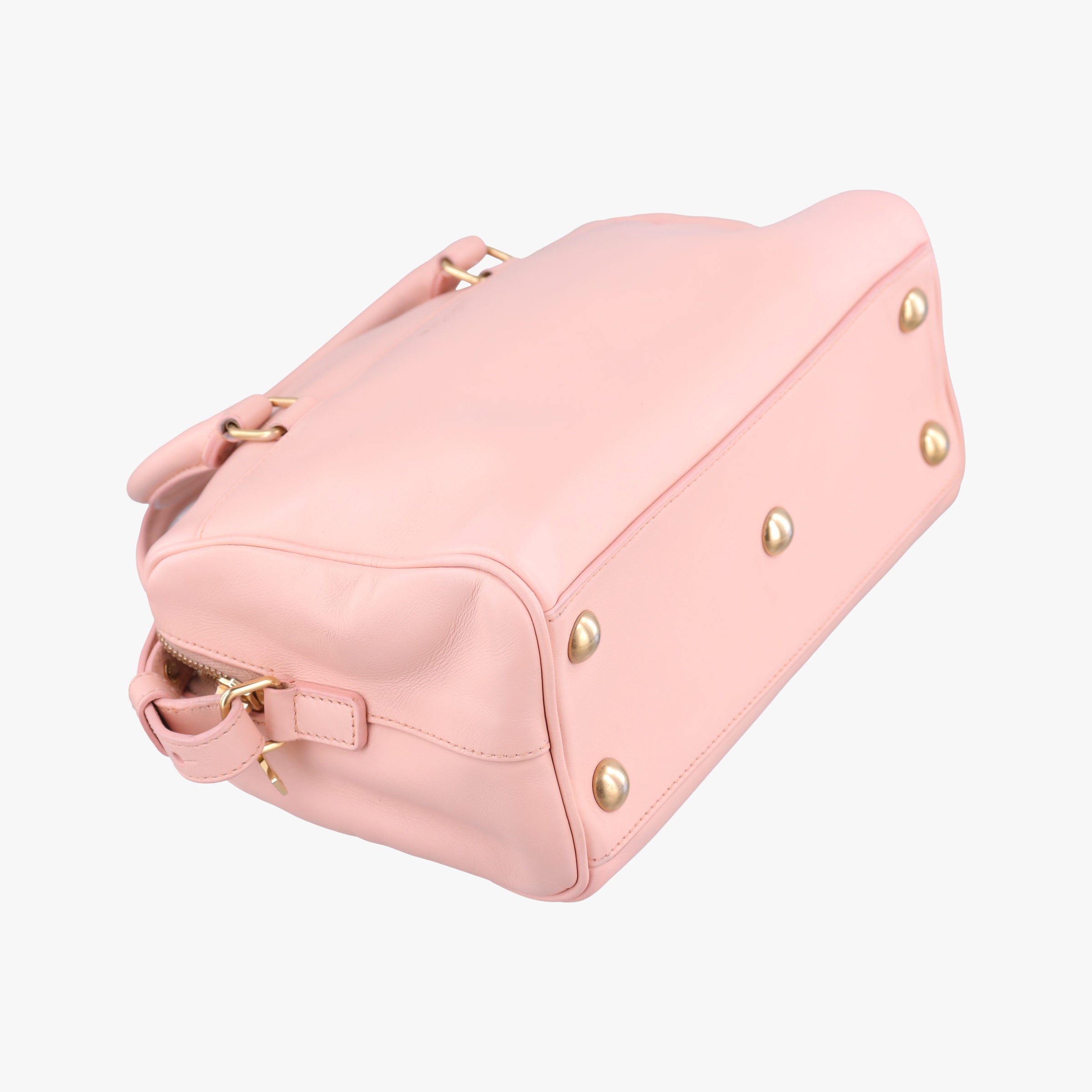 Pre-owned Yves Saint Laurent CLASSIC BABY DUFFLE Pink Leather 330958 shoulderbag | stylenewstar
