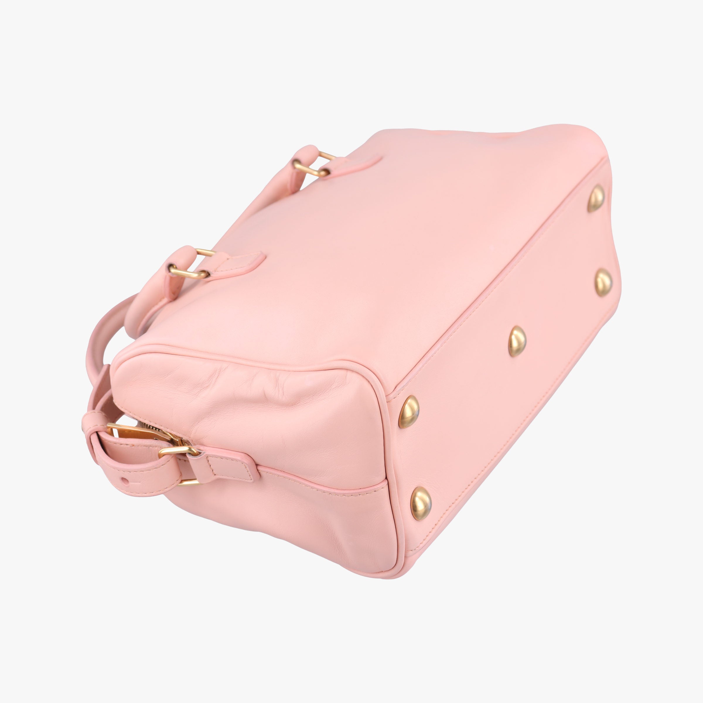 Pre-owned Yves Saint Laurent CLASSIC BABY DUFFLE Pink Leather 330958 shoulderbag | stylenewstar