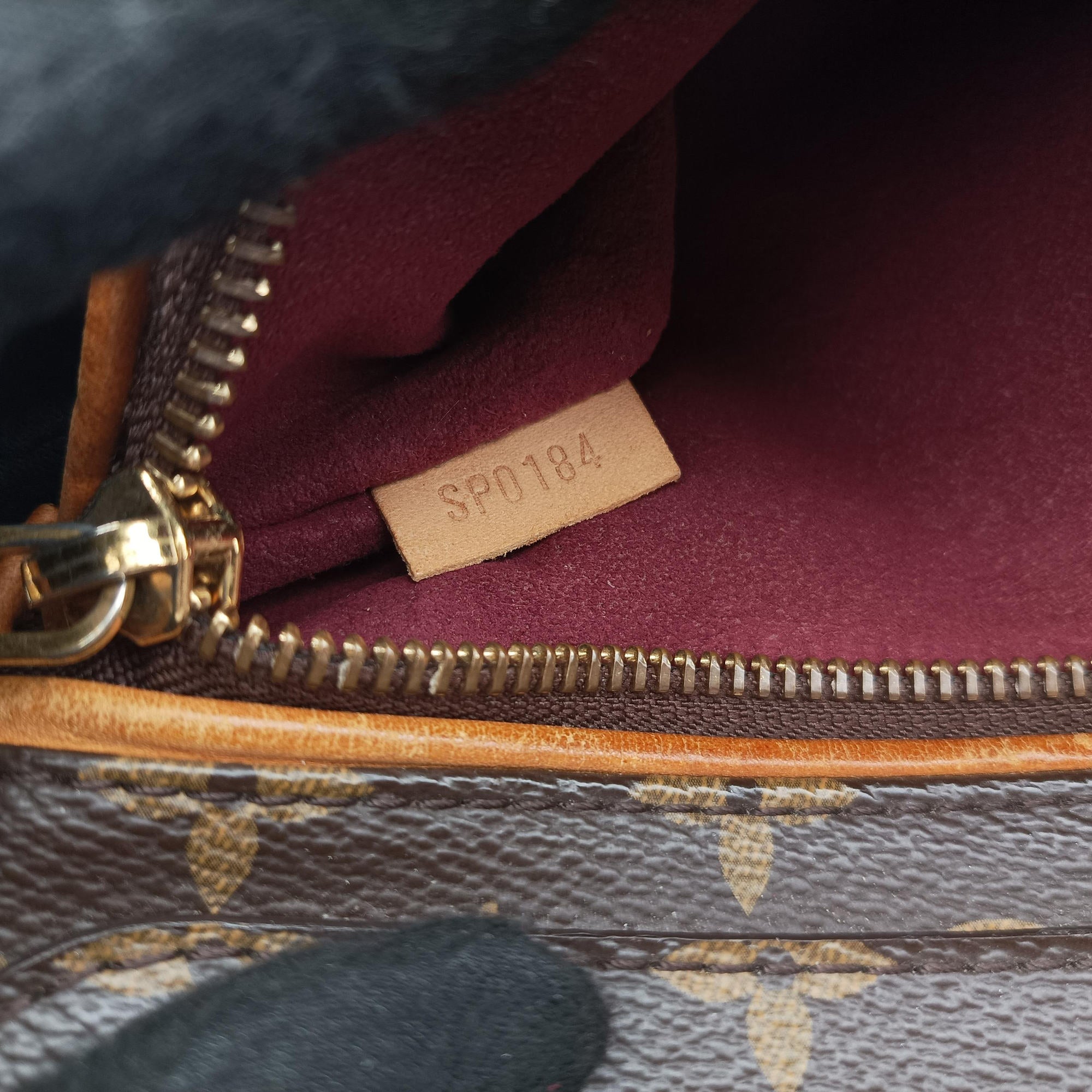 Pre-owned Louis Vuitton OLYMPE Brown×Rouge Monogram Canvas×calf leather M40732 shoulderbag | stylenewstar