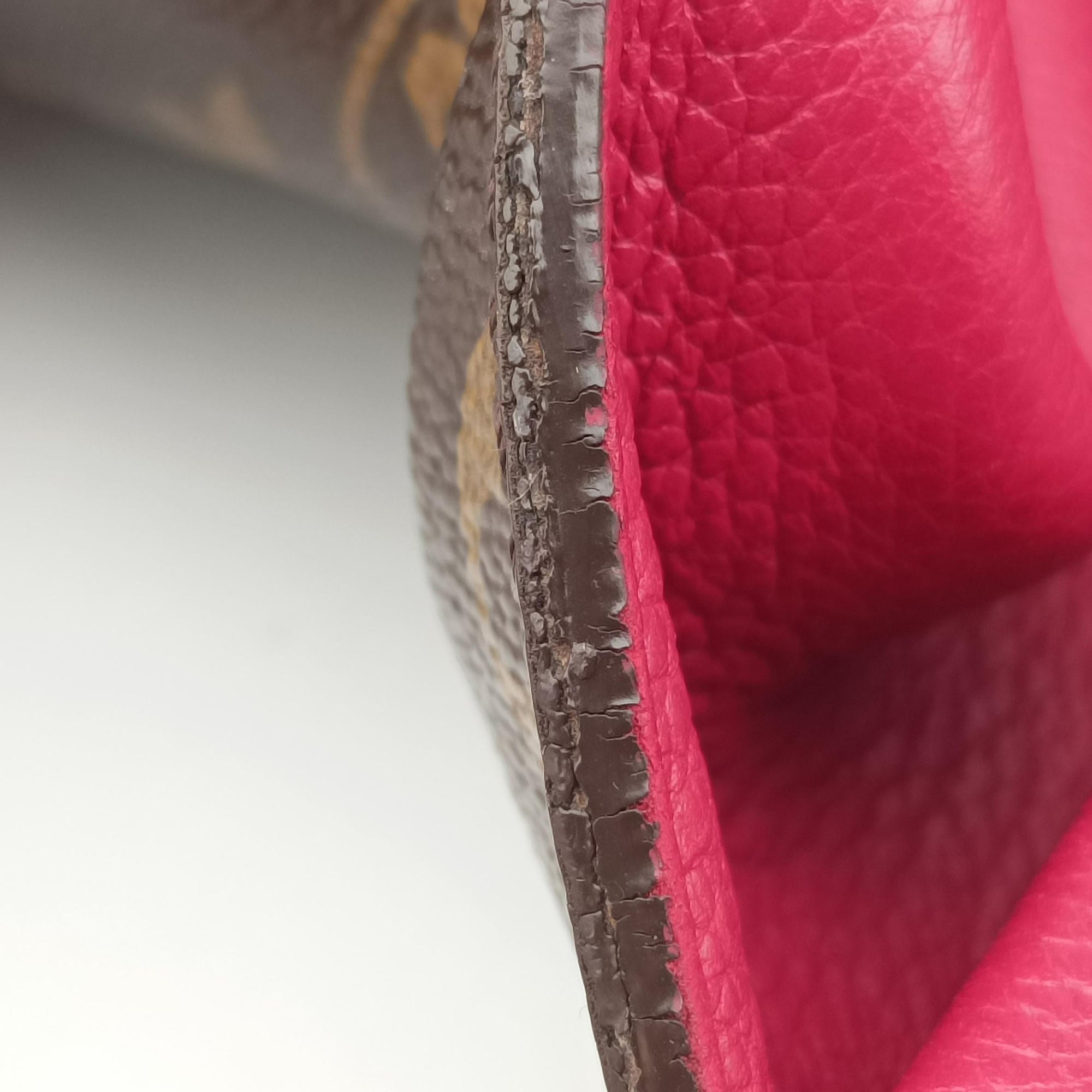 Pre-owned Louis Vuitton OLYMPE Brown×Rouge Monogram Canvas×calf leather M40732 shoulderbag | stylenewstar