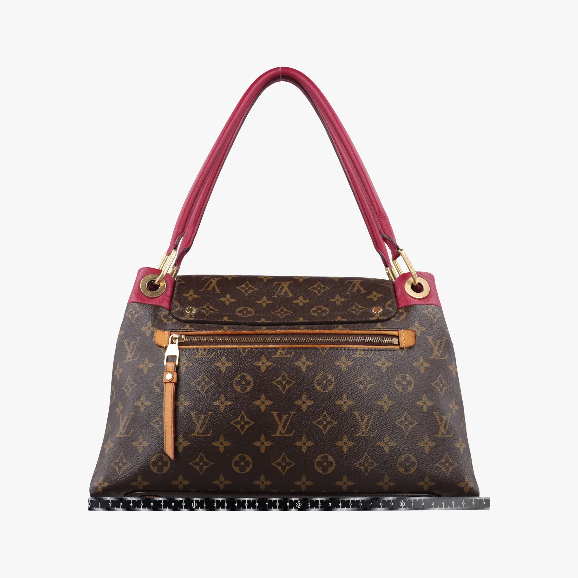 Pre-owned Louis Vuitton OLYMPE Brown×Rouge Monogram Canvas×calf leather M40732 shoulderbag | stylenewstar