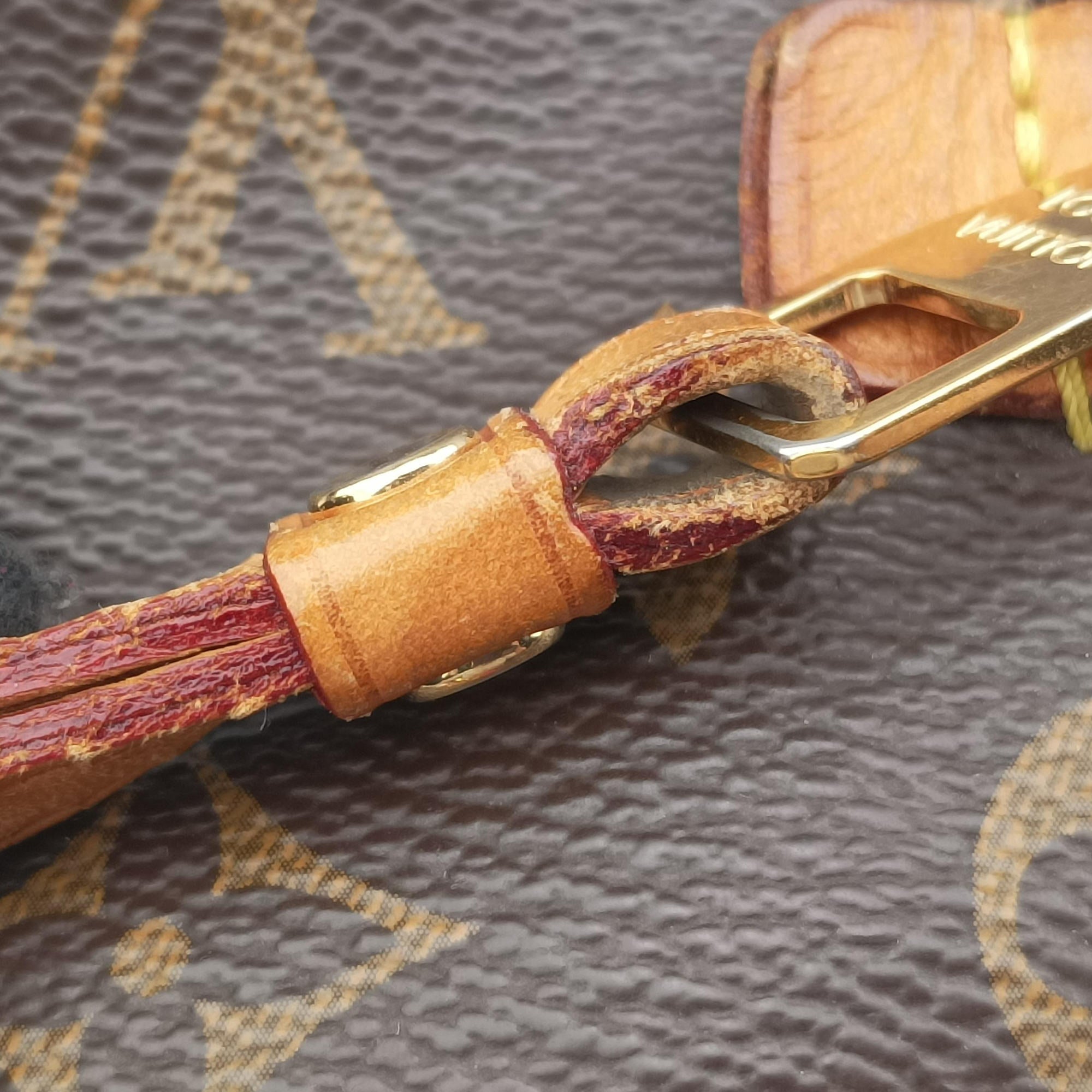 Pre-owned Louis Vuitton OLYMPE Brown×Rouge Monogram Canvas×calf leather M40732 shoulderbag | stylenewstar