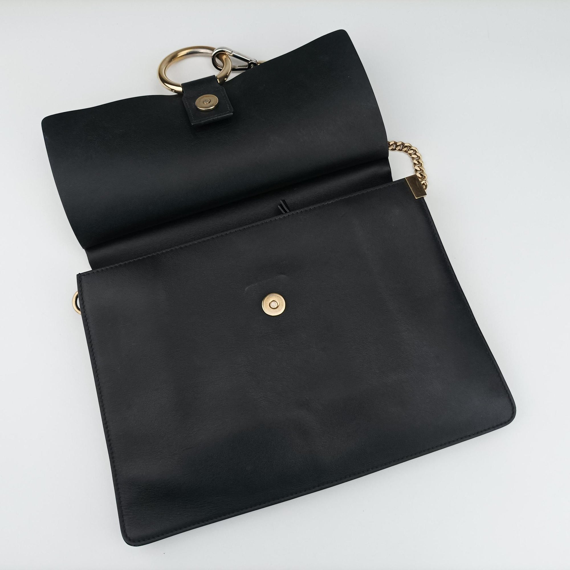 Pre-owned Chloe FAYE Black Suede × leather  shoulderbag | stylenewstar