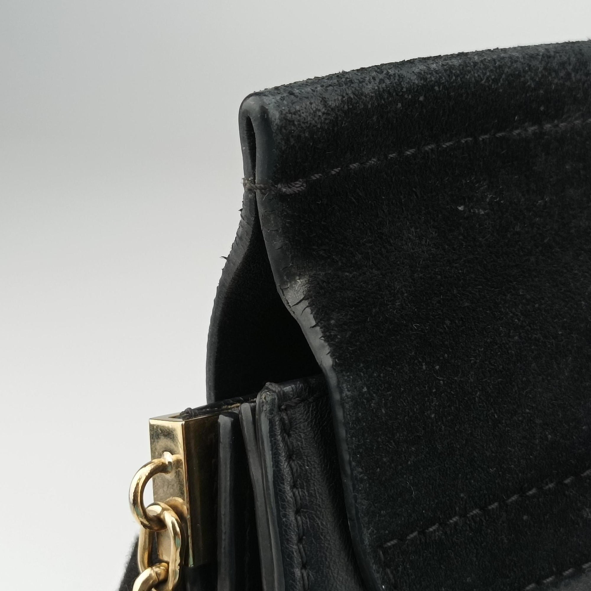 Pre-owned Chloe FAYE Black Suede × leather  shoulderbag | stylenewstar
