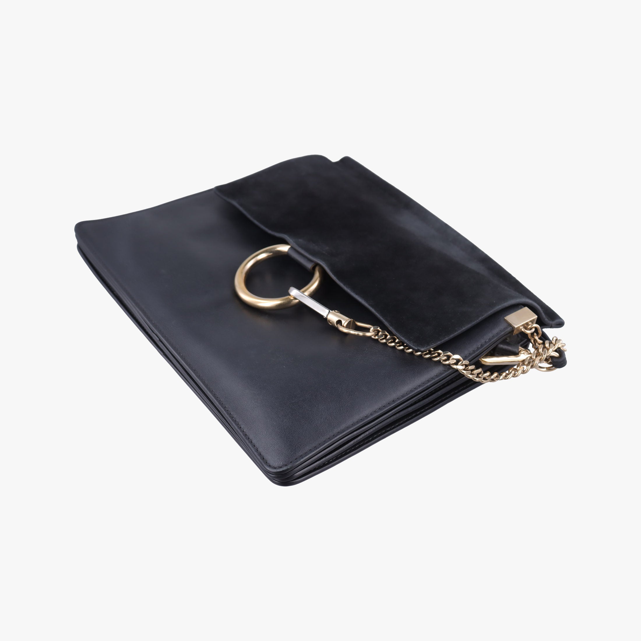 Pre-owned Chloe FAYE Black Suede × leather  shoulderbag | stylenewstar