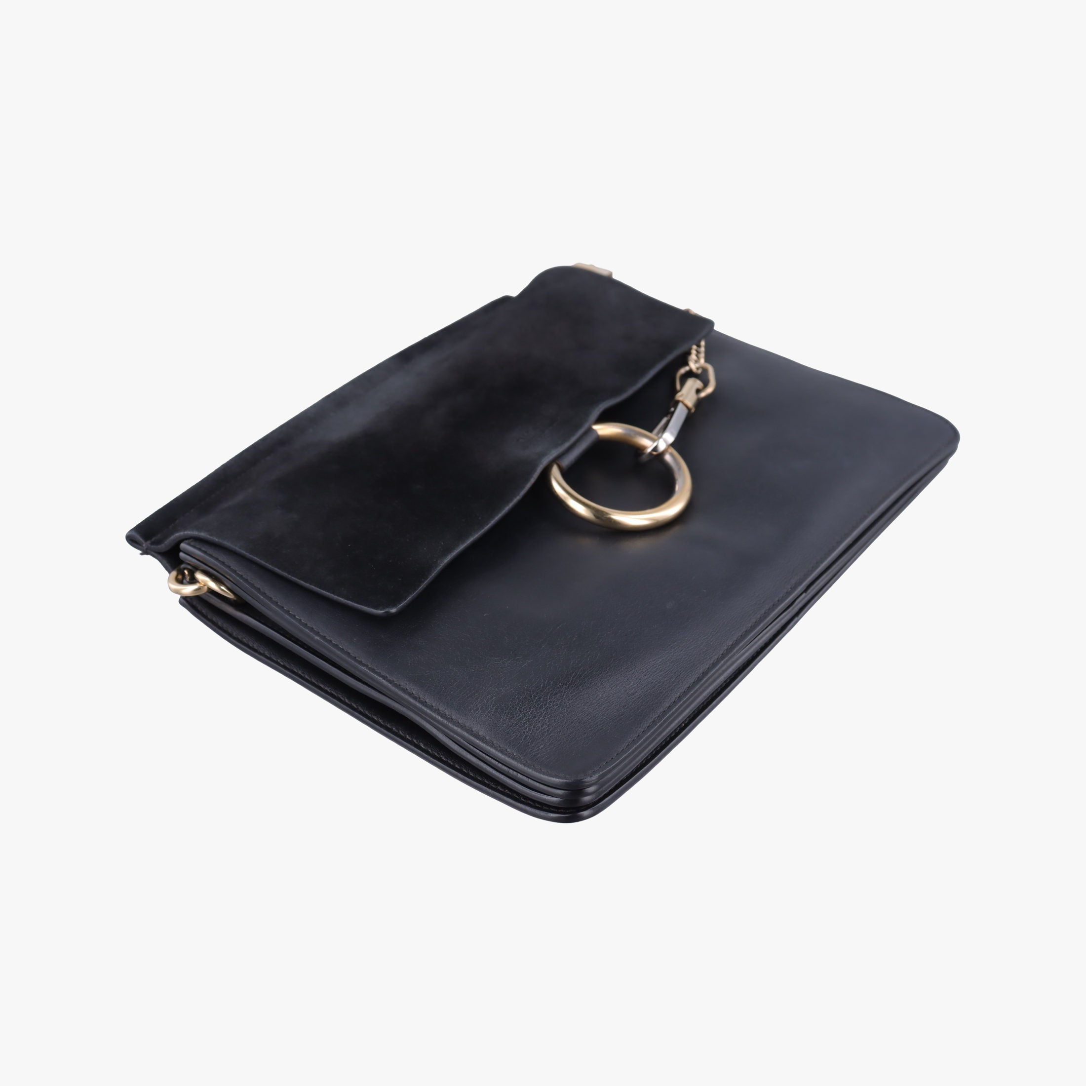 Pre-owned Chloe FAYE Black Suede × leather  shoulderbag | stylenewstar