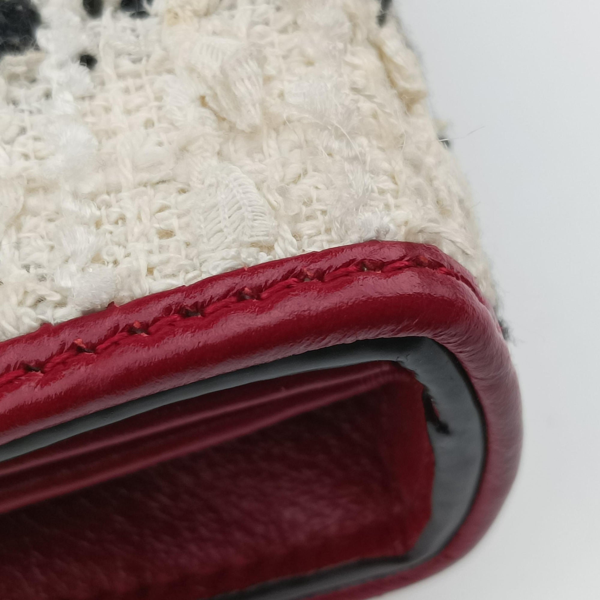 Pre-owned Gucci Dionysus Ivory × Red × Black Tweed×Leather 401231 shoulderbag | stylenewstar