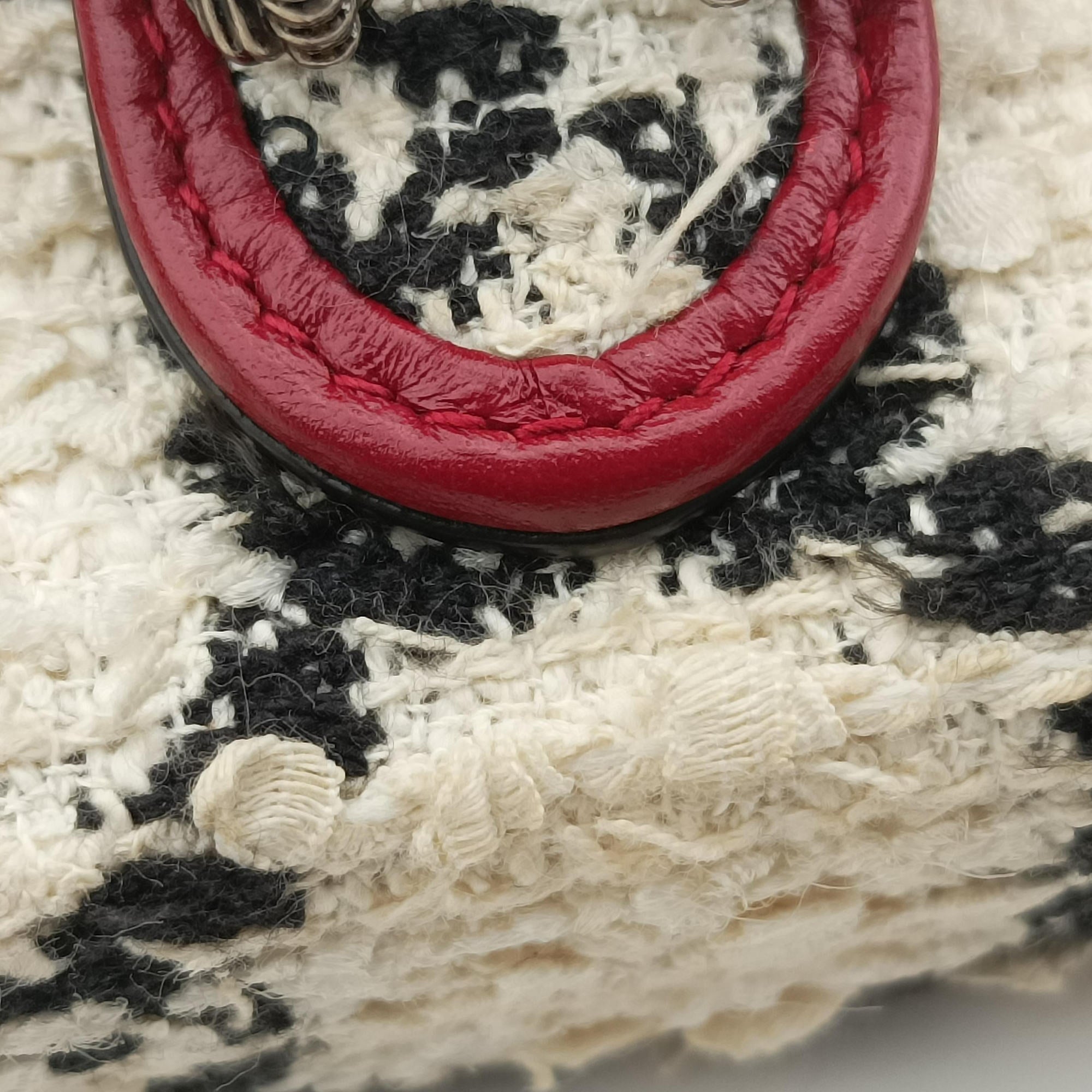 Pre-owned Gucci Dionysus Ivory × Red × Black Tweed×Leather 401231 shoulderbag | stylenewstar