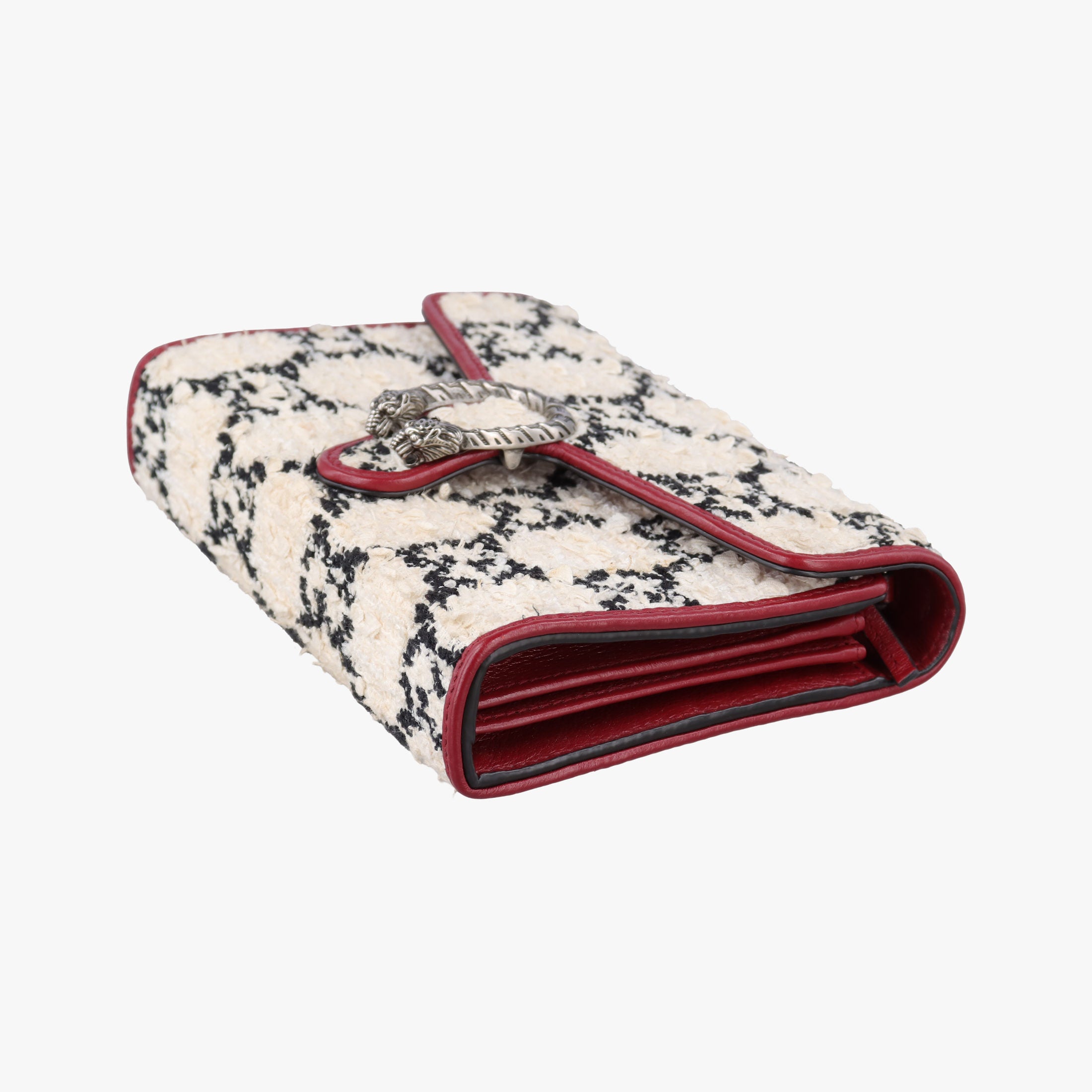 Pre-owned Gucci Dionysus Ivory × Red × Black Tweed×Leather 401231 shoulderbag | stylenewstar