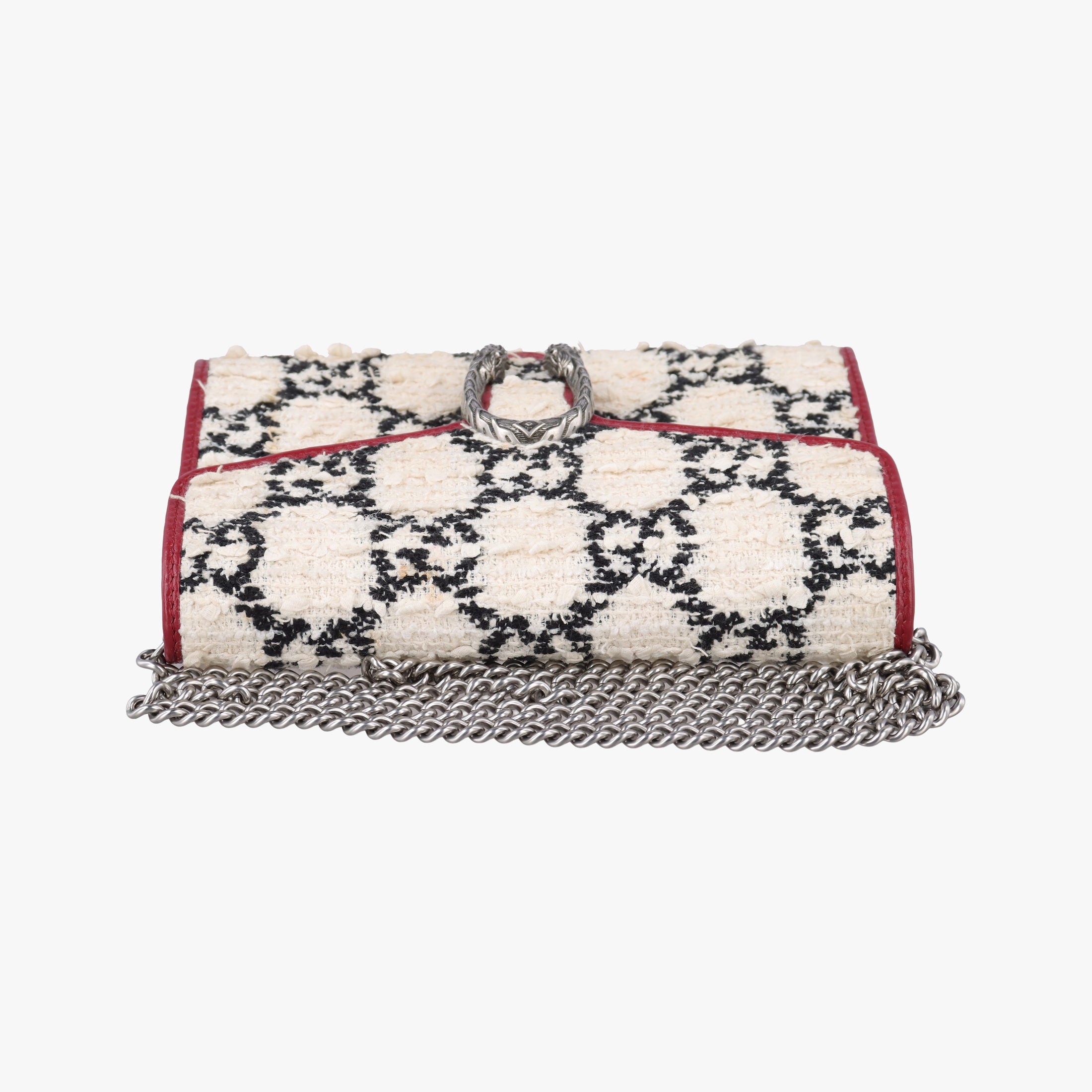 Pre-owned Gucci Dionysus Ivory × Red × Black Tweed×Leather 401231 shoulderbag | stylenewstar
