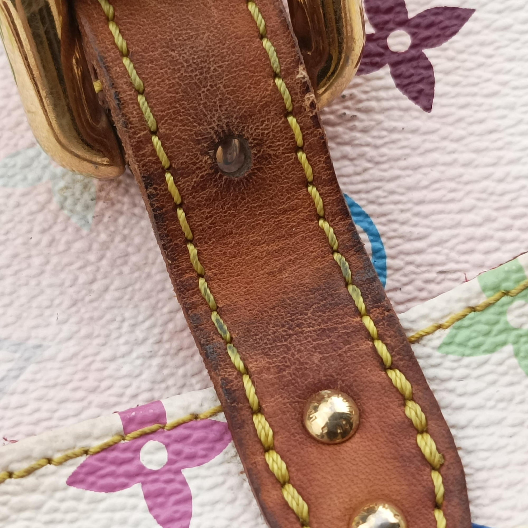 Pre-owned Louis Vuitton LODGE GM white Monogram Multicolor M40051 shoulderbag | stylenewstar