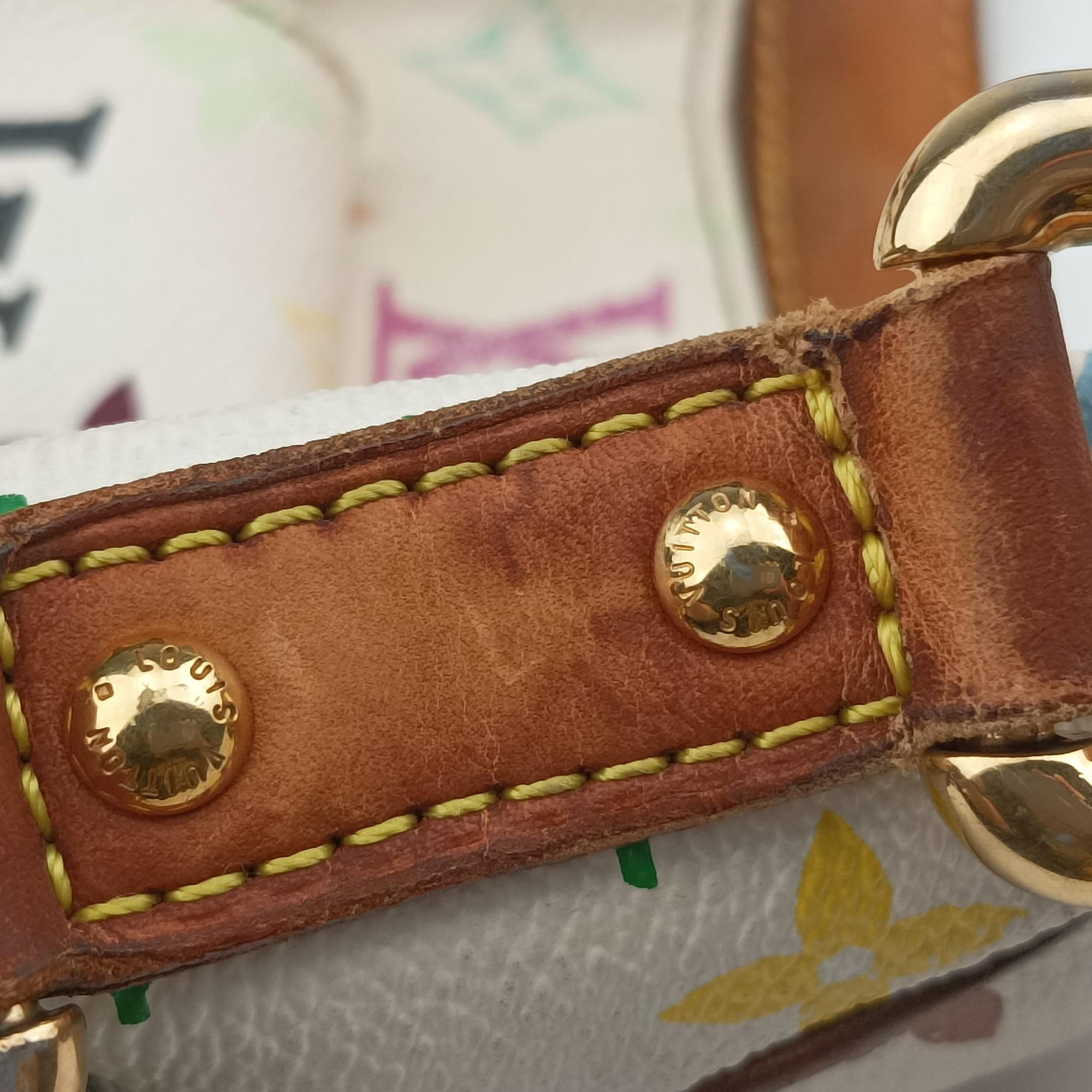 Pre-owned Louis Vuitton LODGE GM white Monogram Multicolor M40051 shoulderbag | stylenewstar