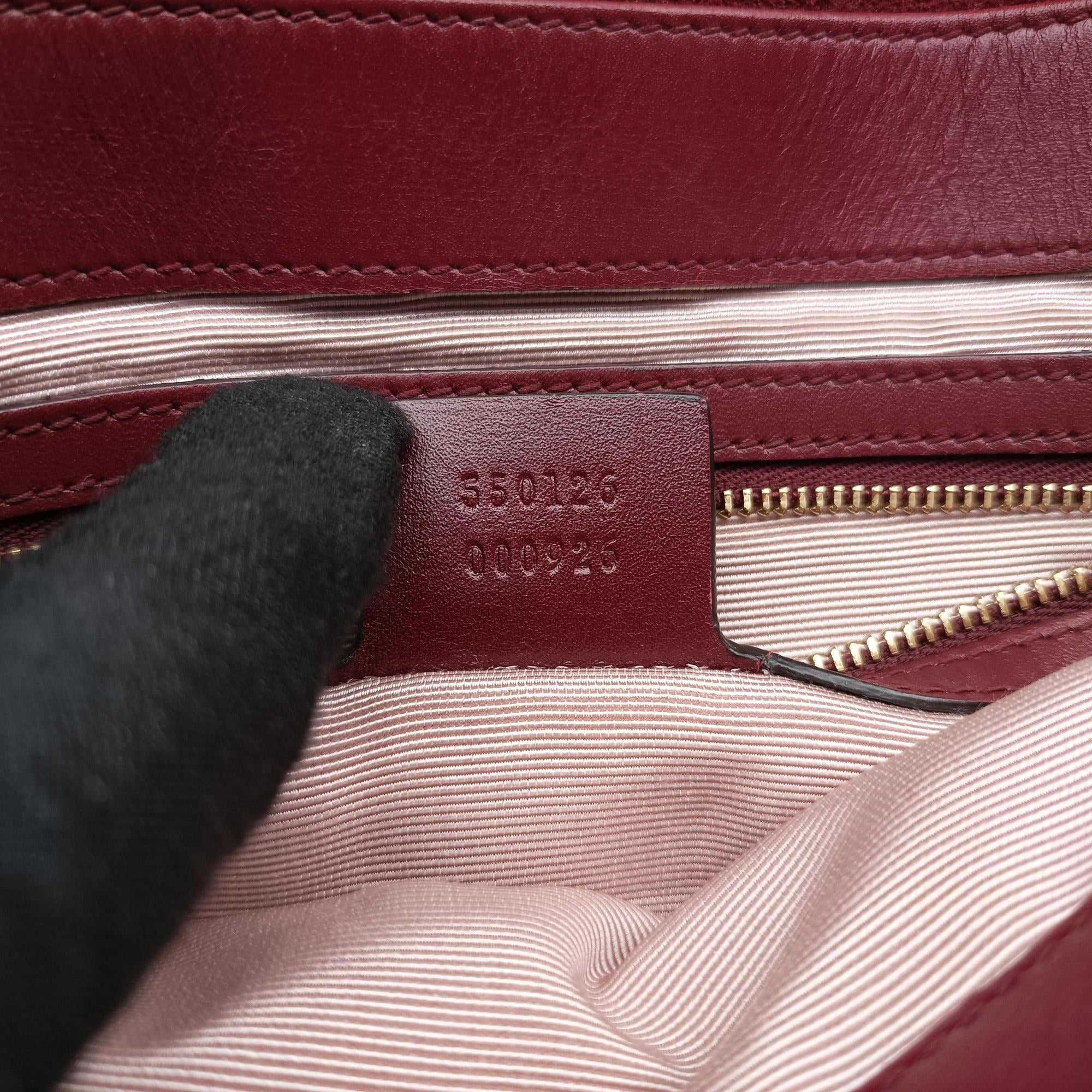 Pre-owned Gucci Arli Burgundy Suede×leather 550126 shoulderbag | stylenewstar