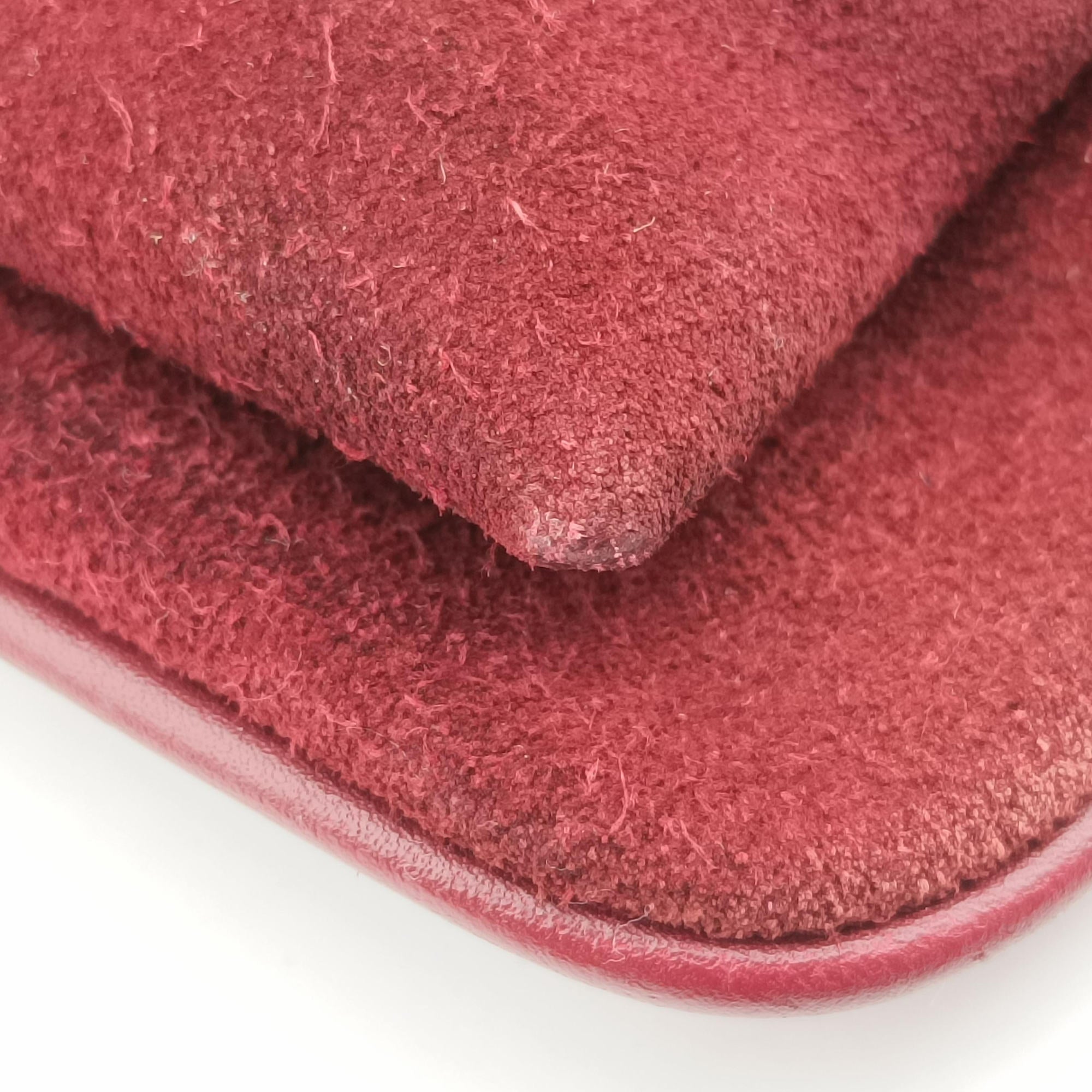 Pre-owned Gucci Arli Burgundy Suede×leather 550126 shoulderbag | stylenewstar
