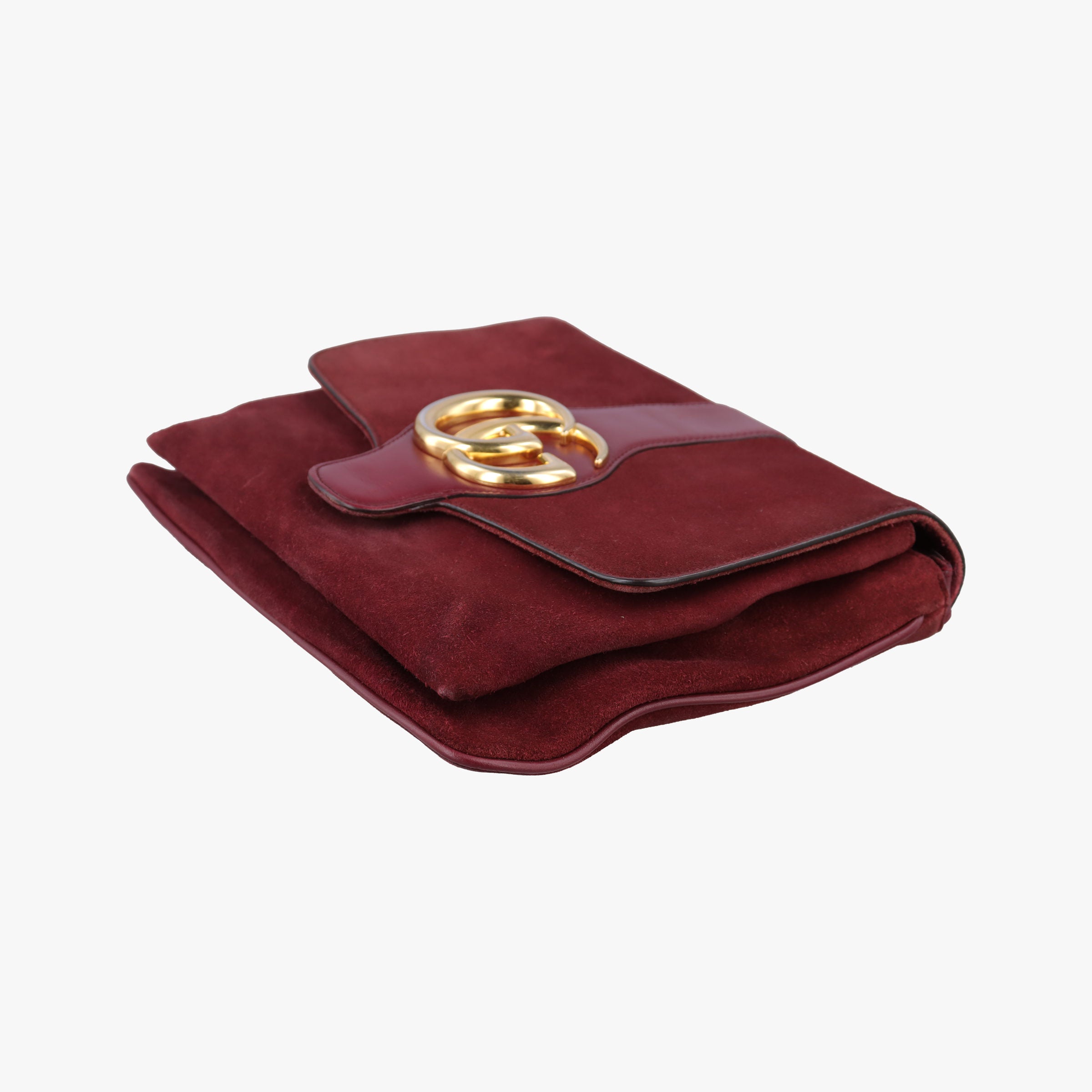 Pre-owned Gucci Arli Burgundy Suede×leather 550126 shoulderbag | stylenewstar