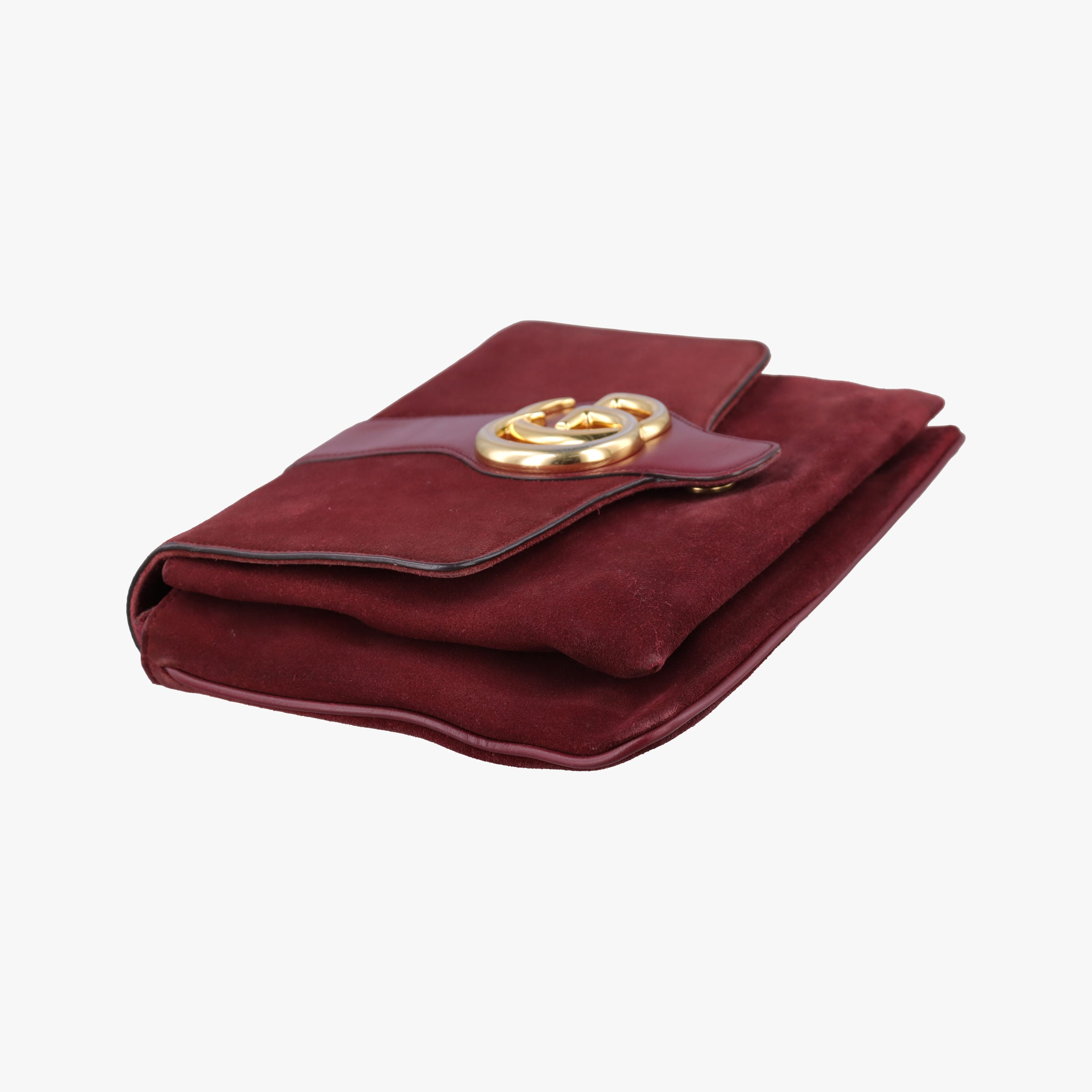 Pre-owned Gucci Arli Burgundy Suede×leather 550126 shoulderbag | stylenewstar