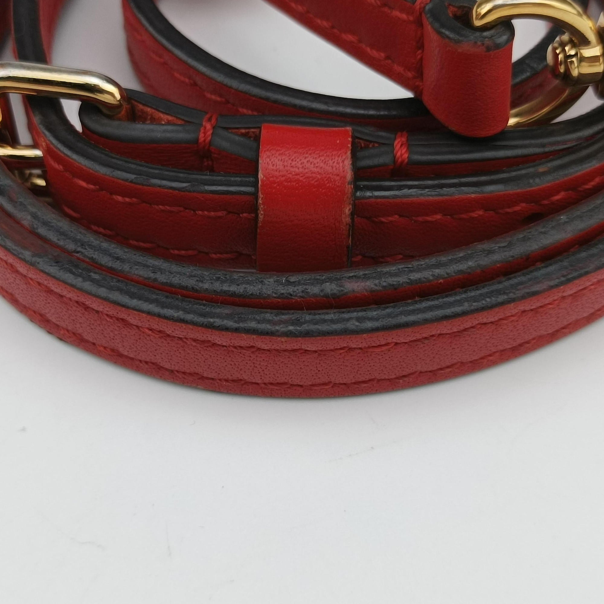 Pre-owned Louis Vuitton Locky BB Monogram/Brown×Coqulicot Monogram canvas×calf leather M44322 shoulderbag | stylenewstar