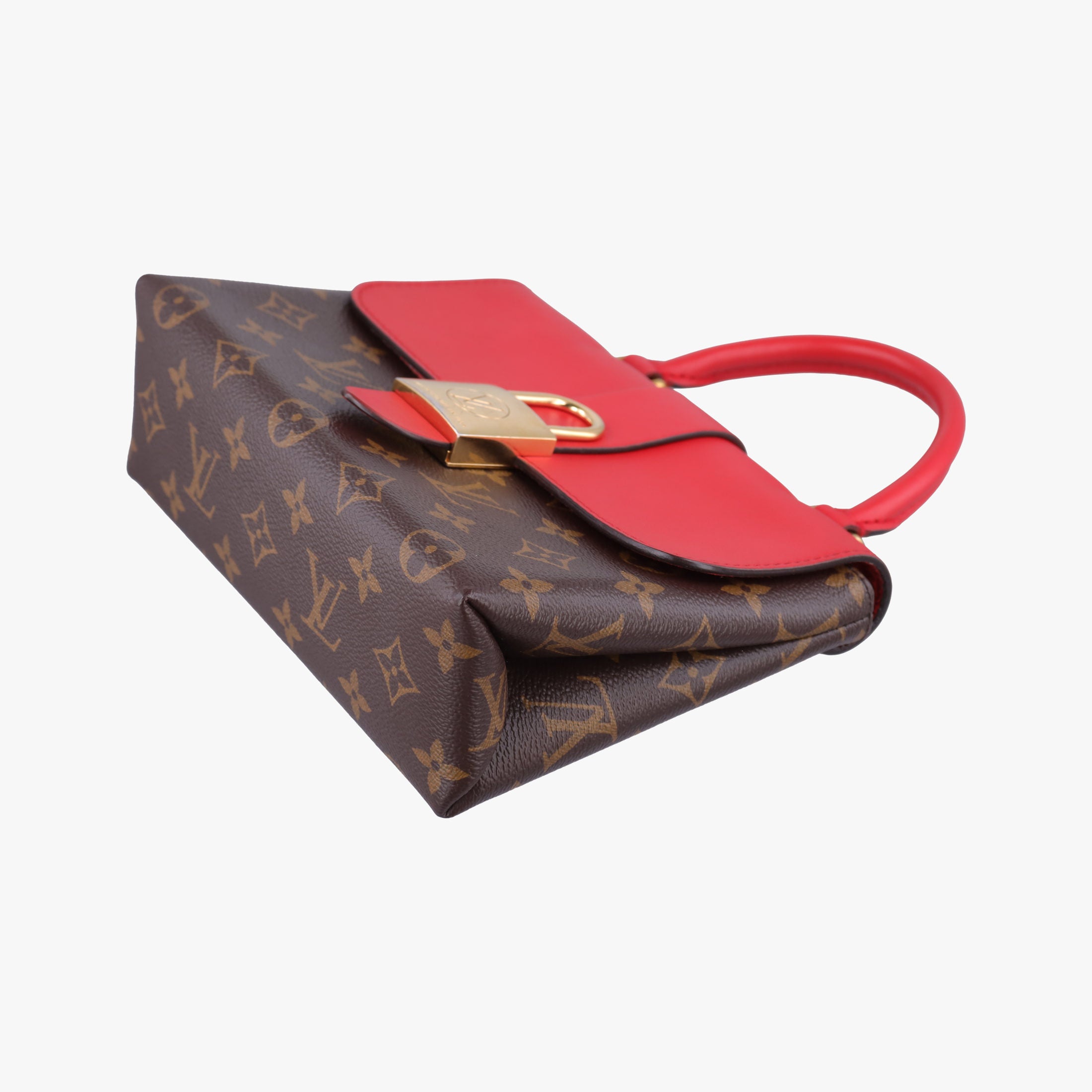 Pre-owned Louis Vuitton Locky BB Monogram/Brown×Coqulicot Monogram canvas×calf leather M44322 shoulderbag | stylenewstar