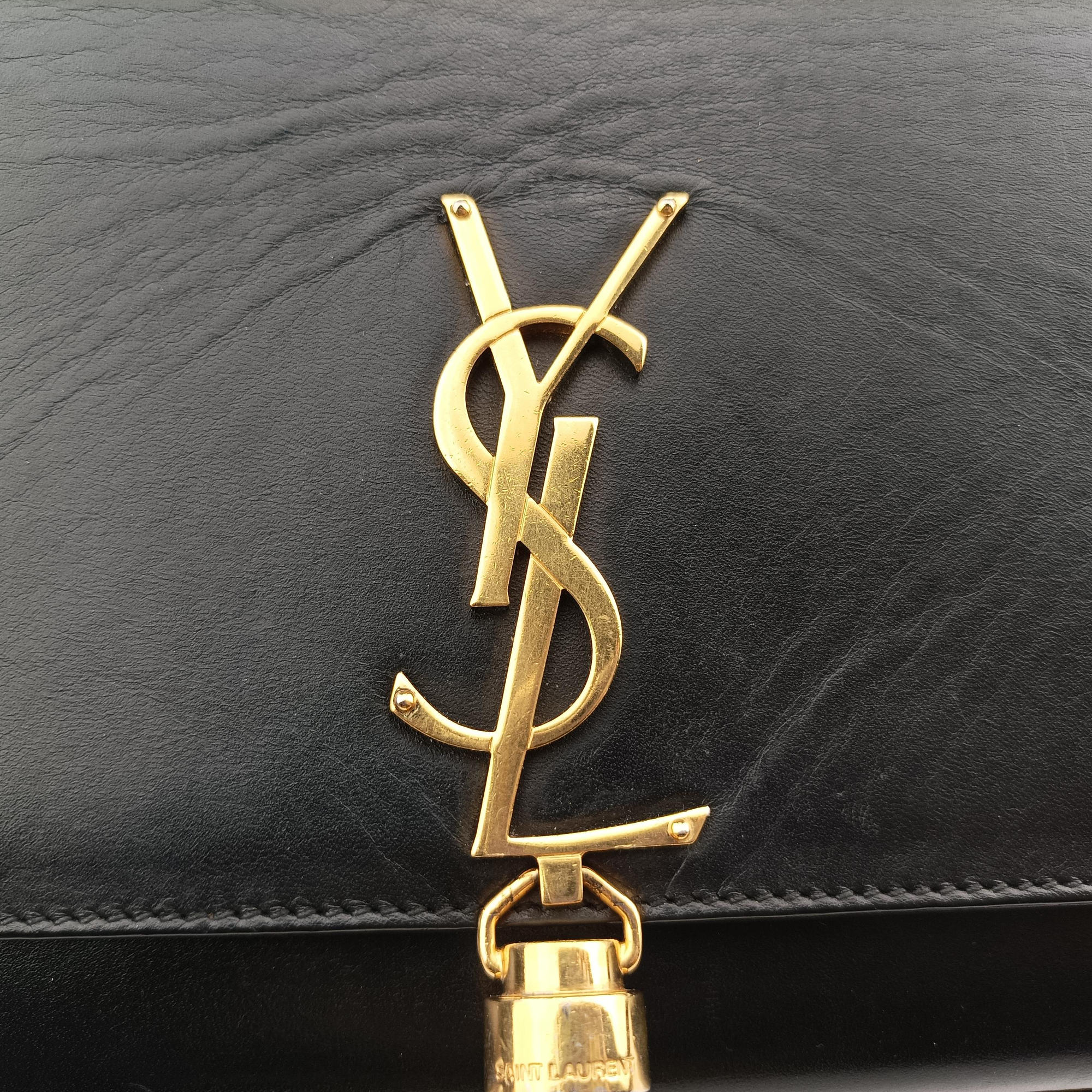 Vintage Yves Saint Laurent KATE Black Leather 354119 shoulderbag | stylenewstar