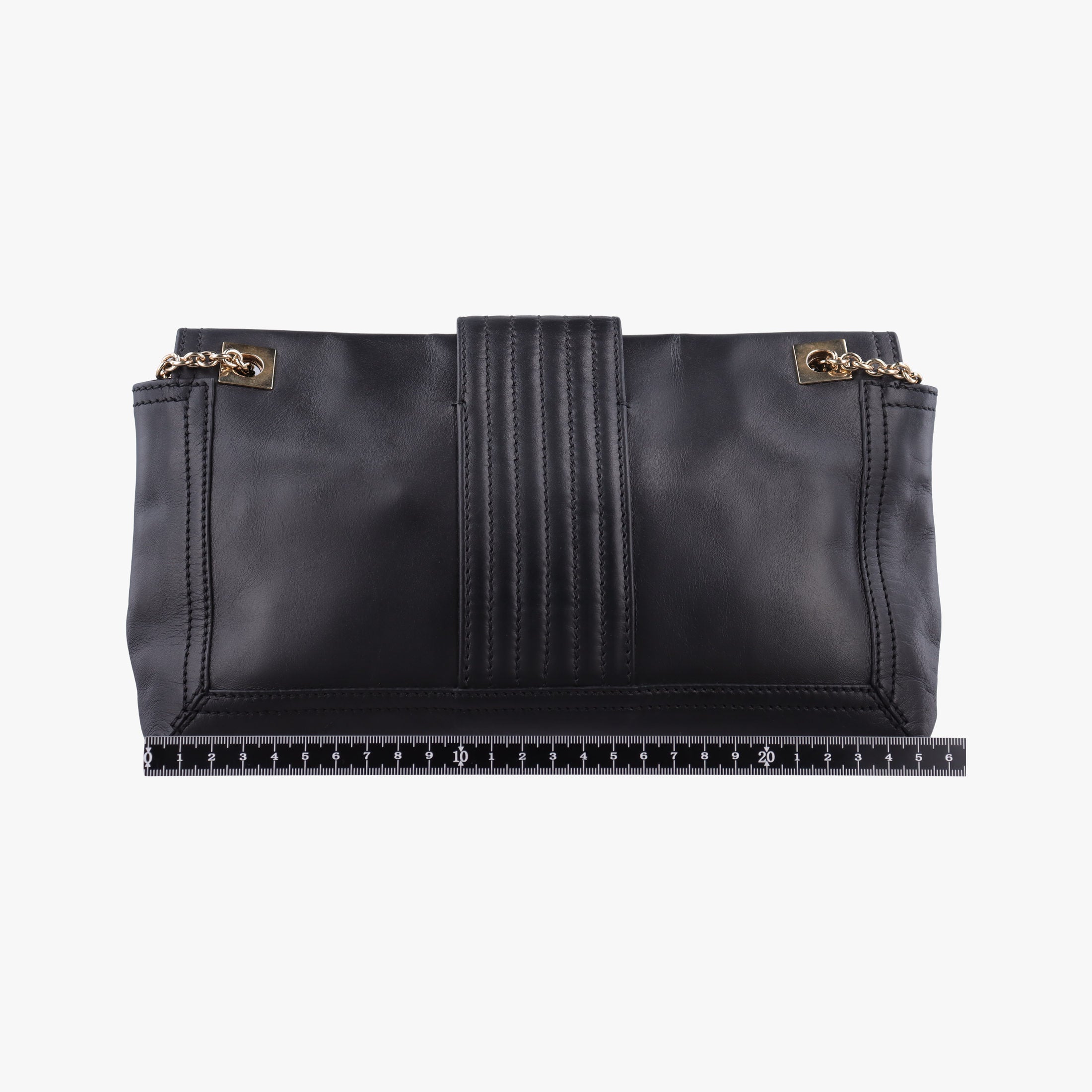 Pre-owned Fendi Baguette Chain Flap Black Leather 8BT139 shoulderbag | stylenewstar