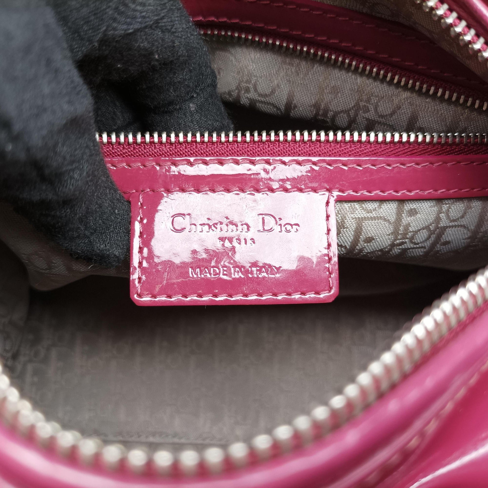 Pre-owned Christian Dior Lady Dior Purple patent  handbag | stylenewstar