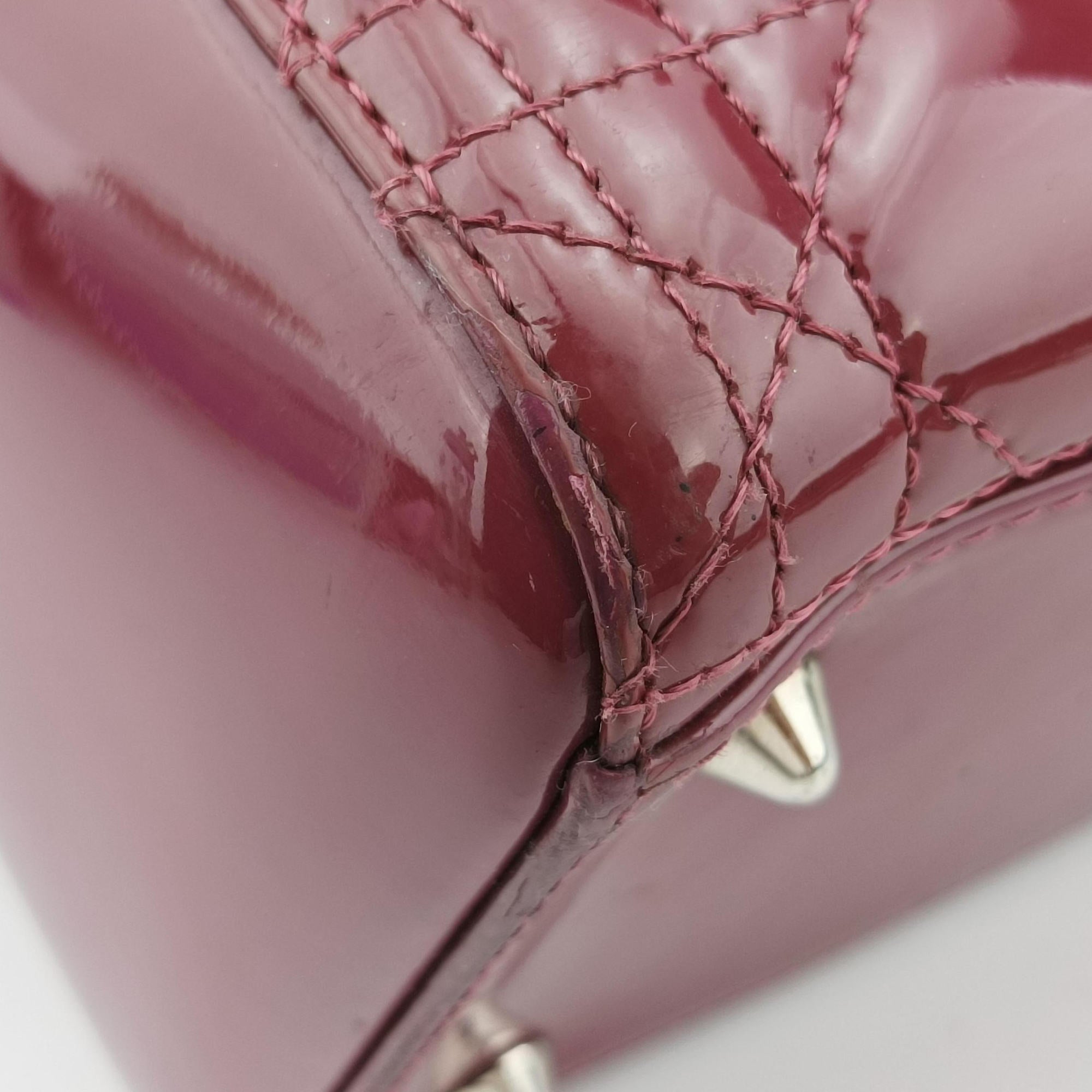 Pre-owned Christian Dior Lady Dior Purple patent  handbag | stylenewstar