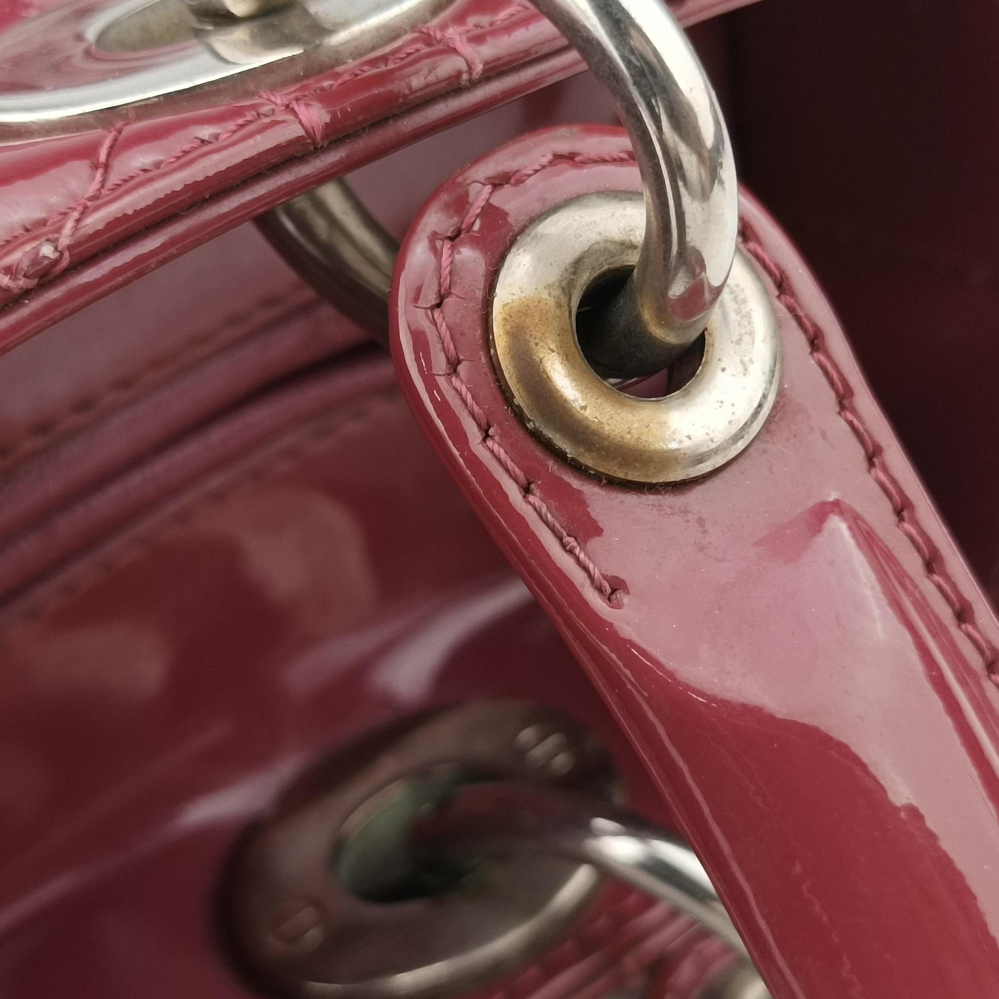 Pre-owned Christian Dior Lady Dior Purple patent  handbag | stylenewstar