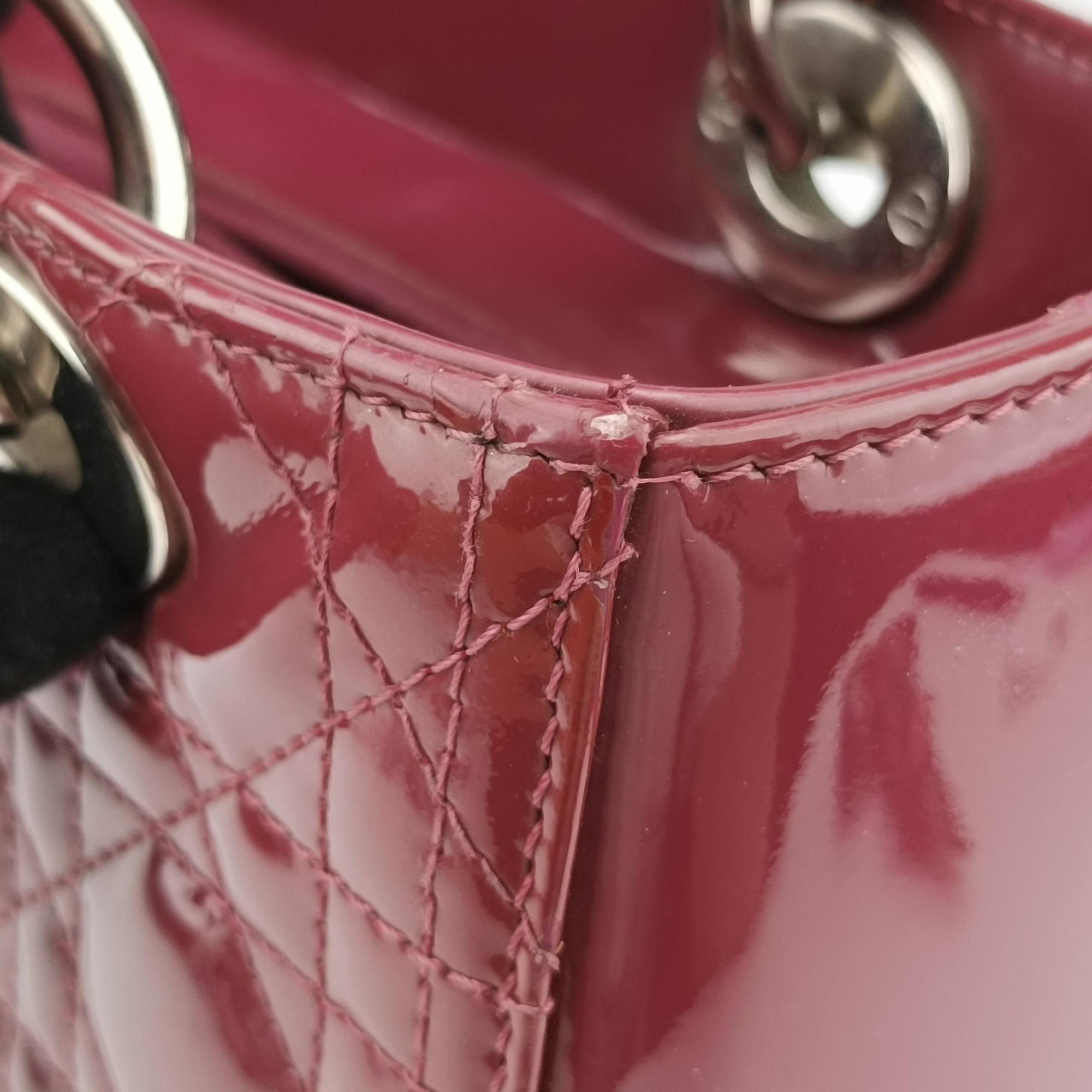Pre-owned Christian Dior Lady Dior Purple patent  handbag | stylenewstar