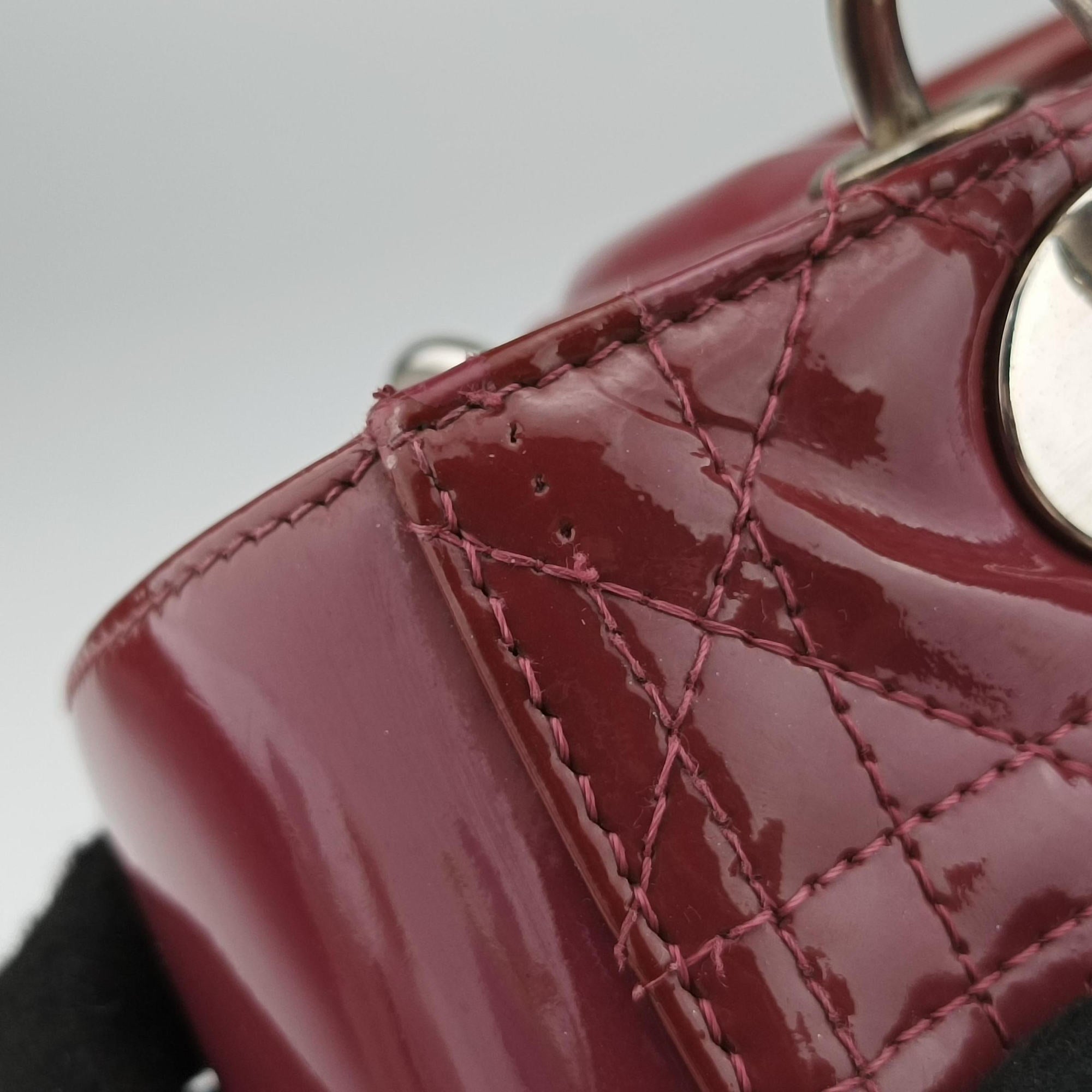 Pre-owned Christian Dior Lady Dior Purple patent  handbag | stylenewstar