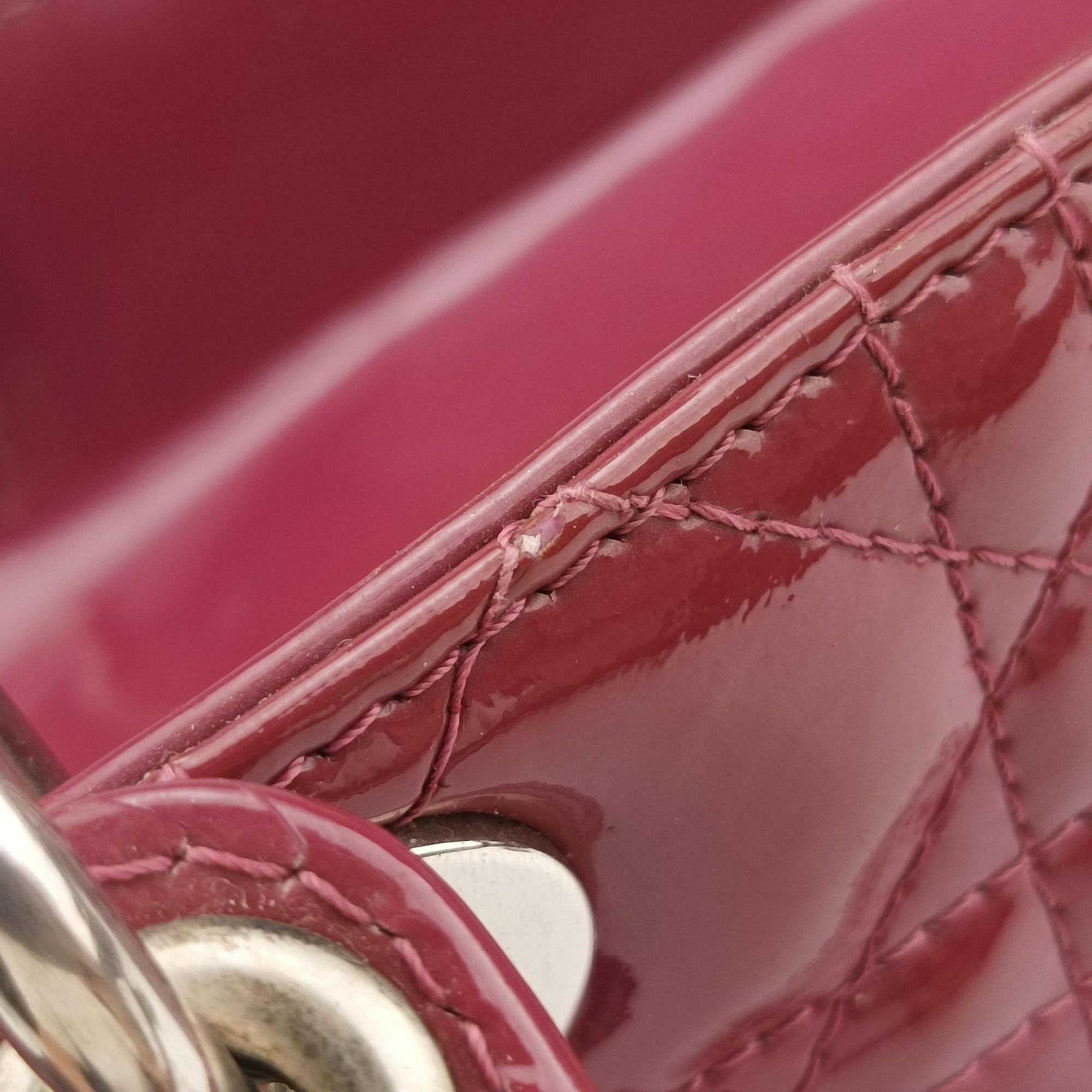 Pre-owned Christian Dior Lady Dior Purple patent  handbag | stylenewstar
