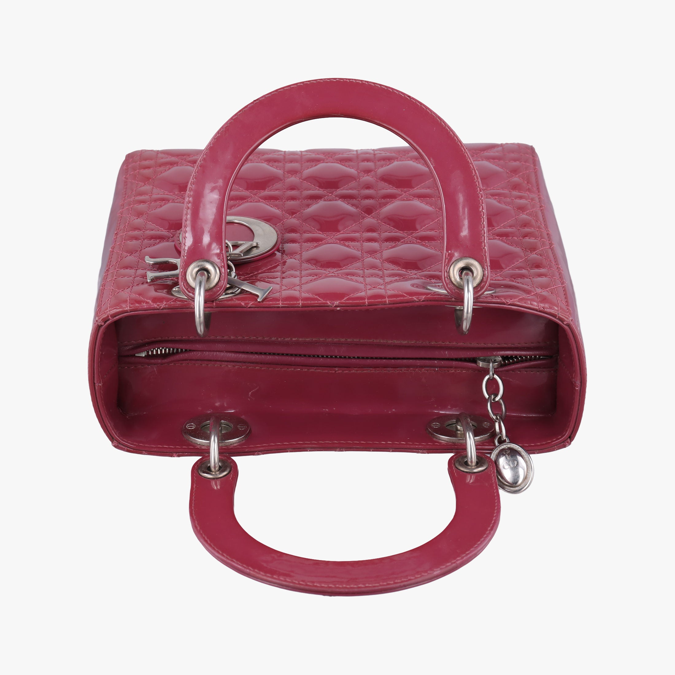 Pre-owned Christian Dior Lady Dior Purple patent  handbag | stylenewstar