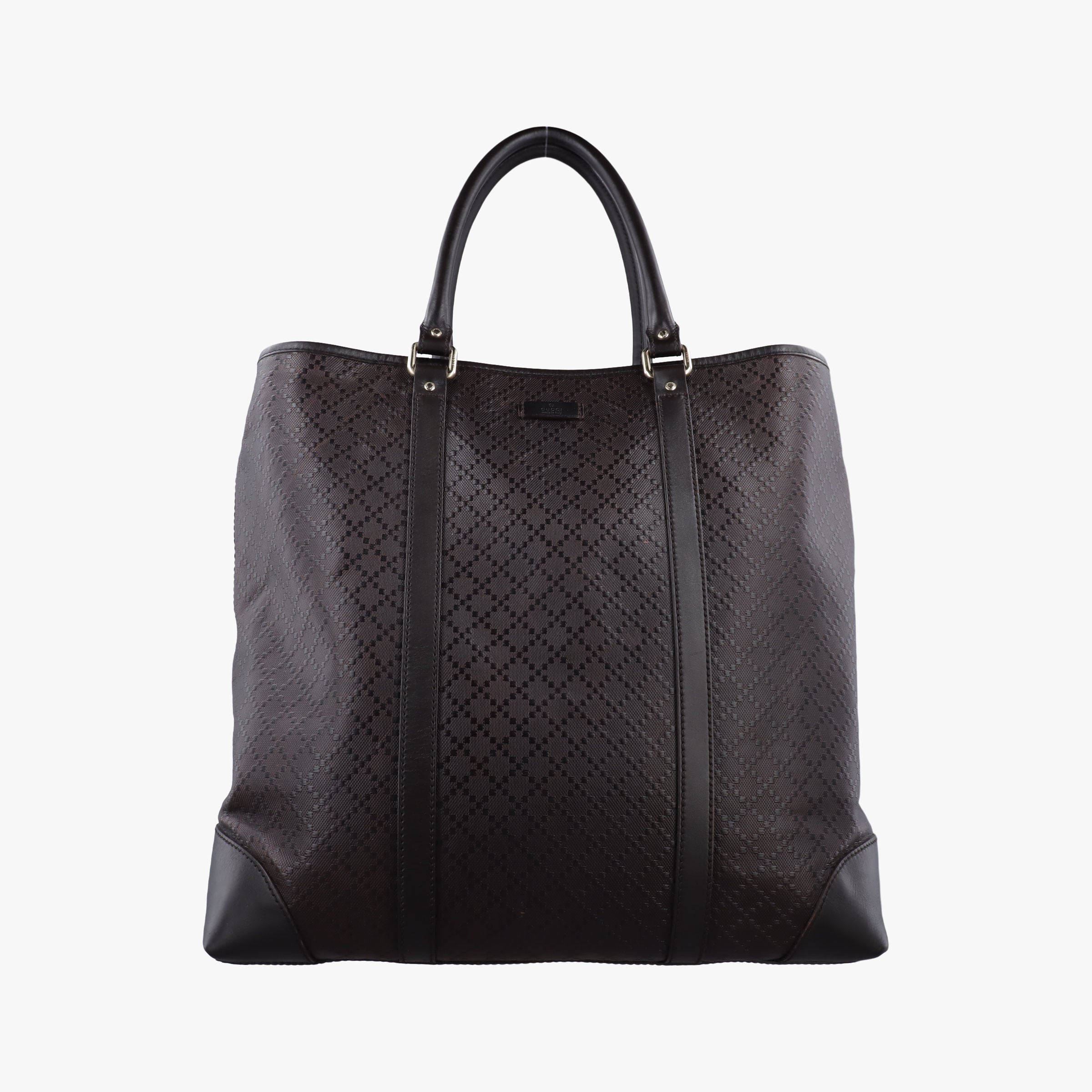 Pre-owned Gucci Diamante tote Brown leather 223668 handbag | stylenewstar