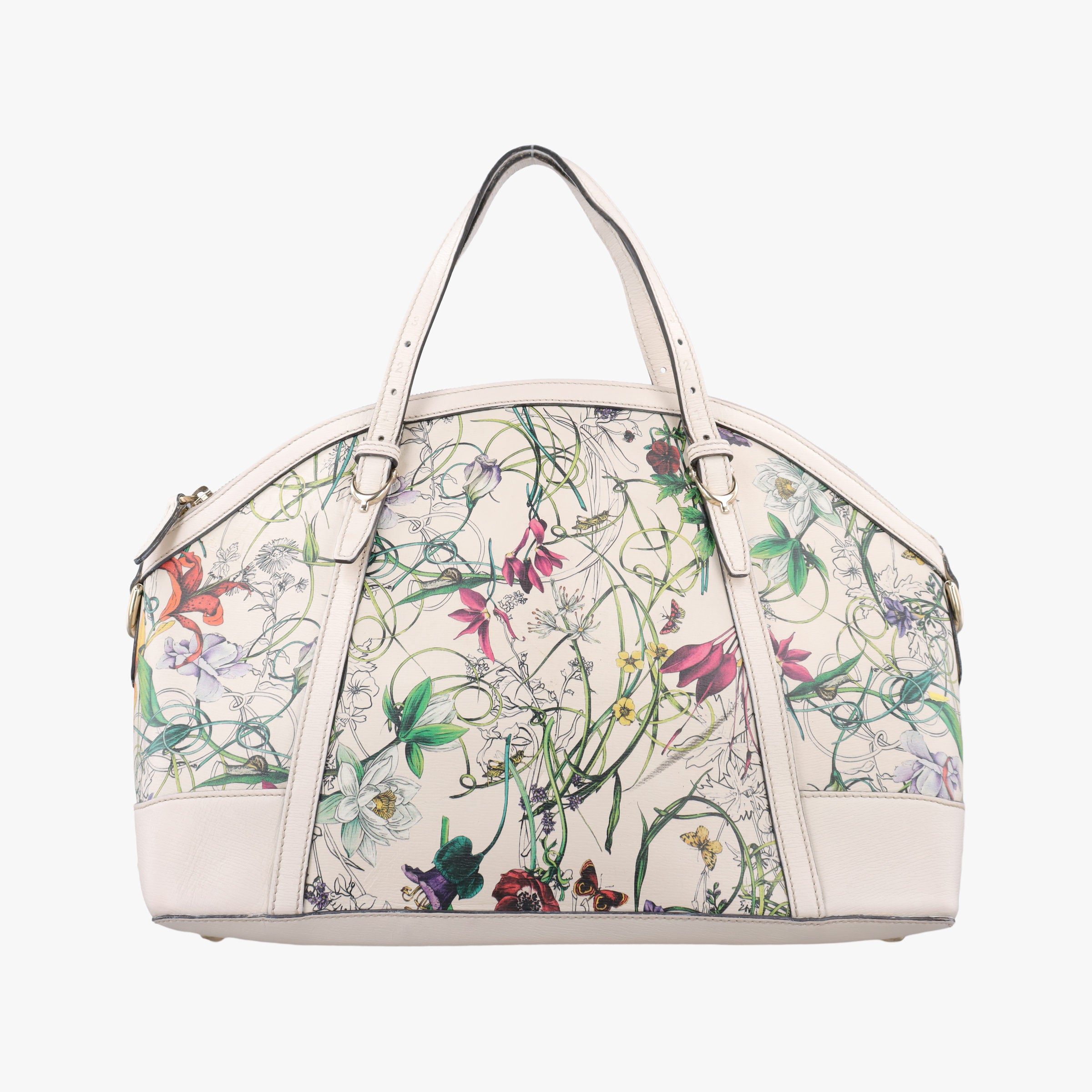 Pre-owned Gucci Nice Floral White×multi Leather 309614 handbag | stylenewstar