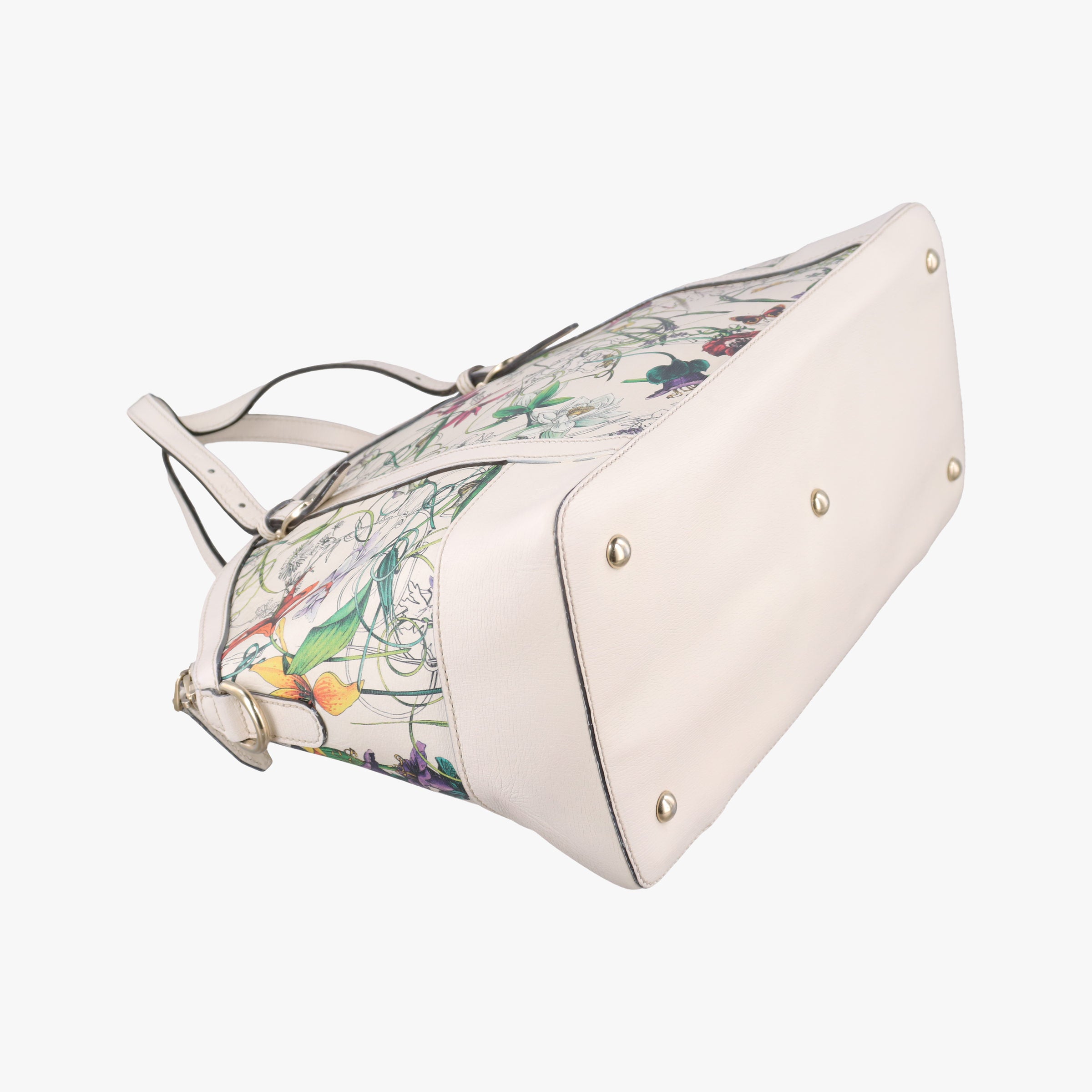 Pre-owned Gucci Nice Floral White×multi Leather 309614 handbag | stylenewstar