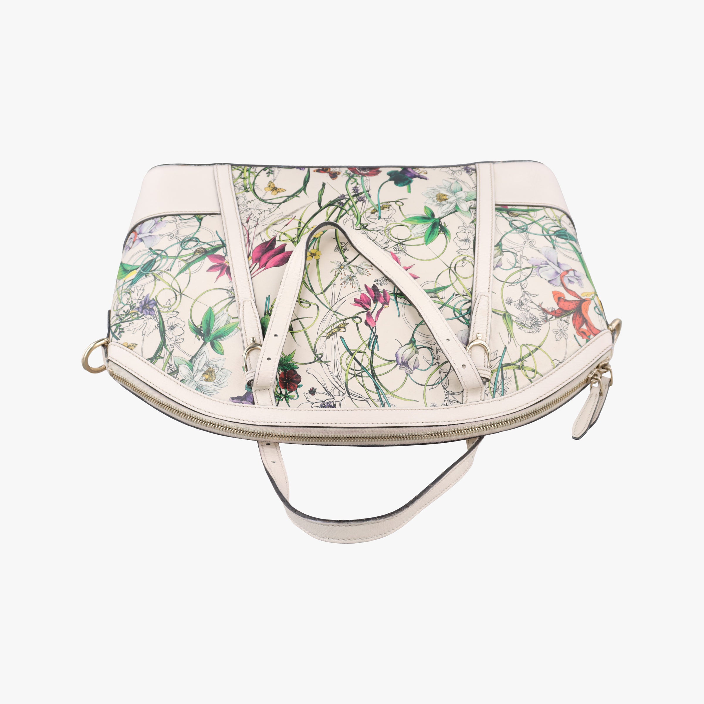 Pre-owned Gucci Nice Floral White×multi Leather 309614 handbag | stylenewstar