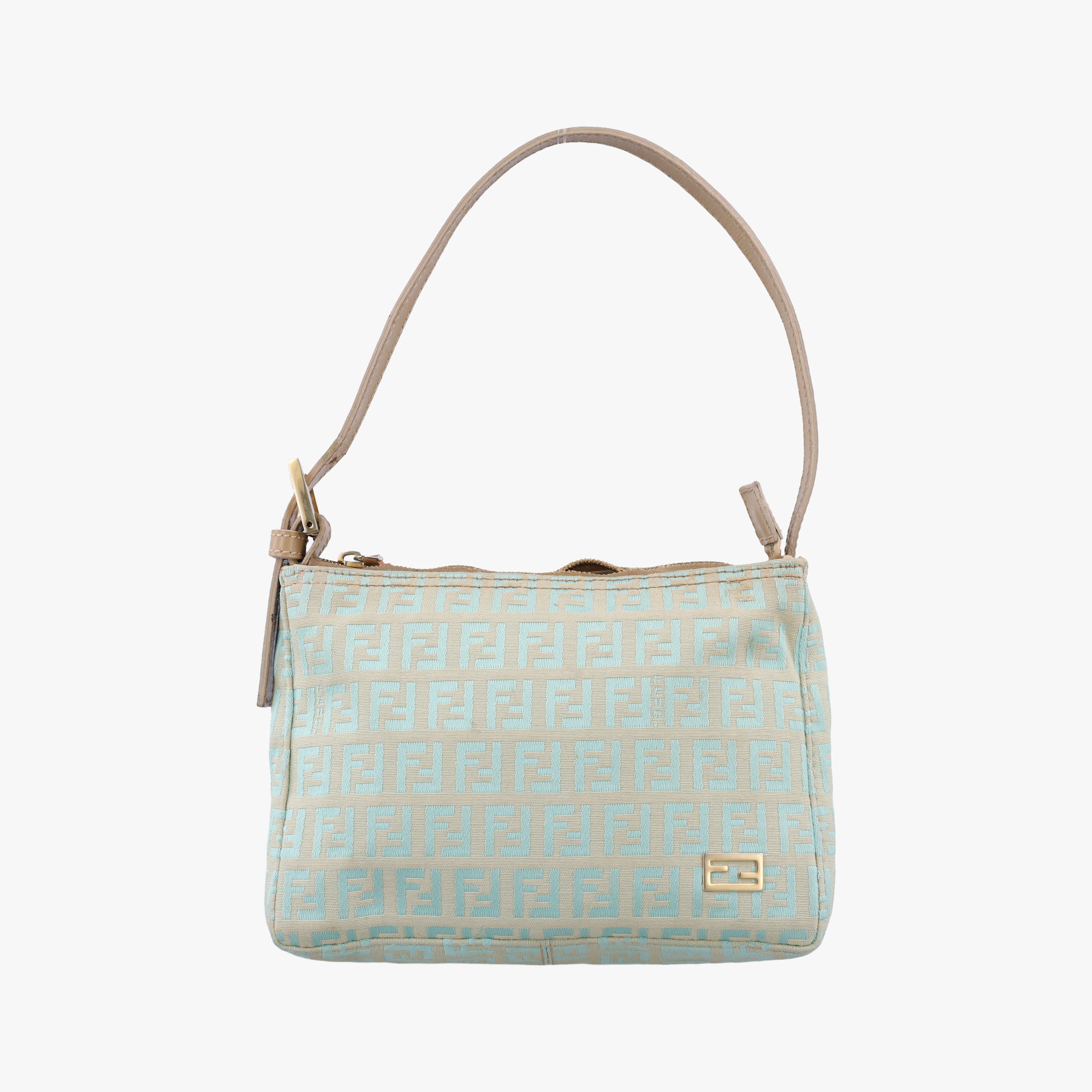 Pre-owned Fendi Zucchino Green Jacquard Canvas   handbag | stylenewstar