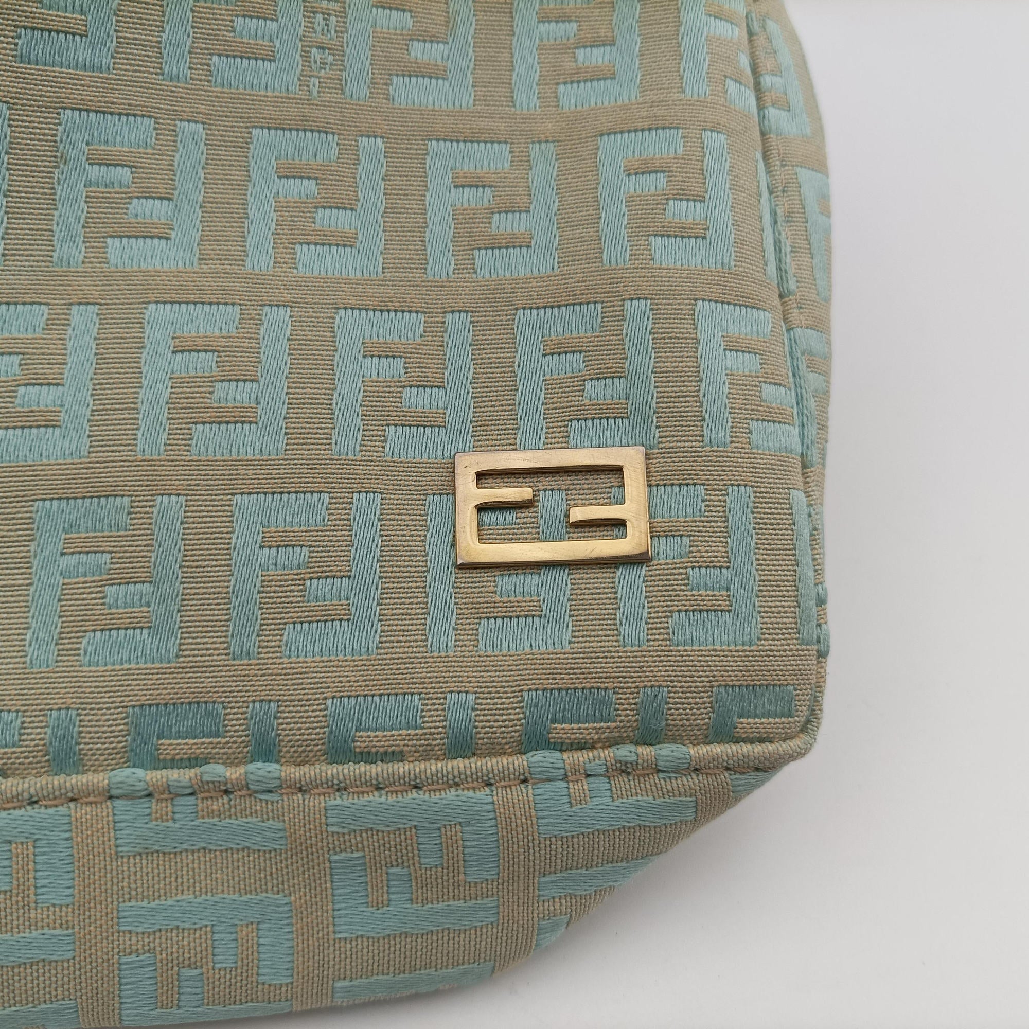 Pre-owned Fendi Zucchino Green Jacquard Canvas   handbag | stylenewstar