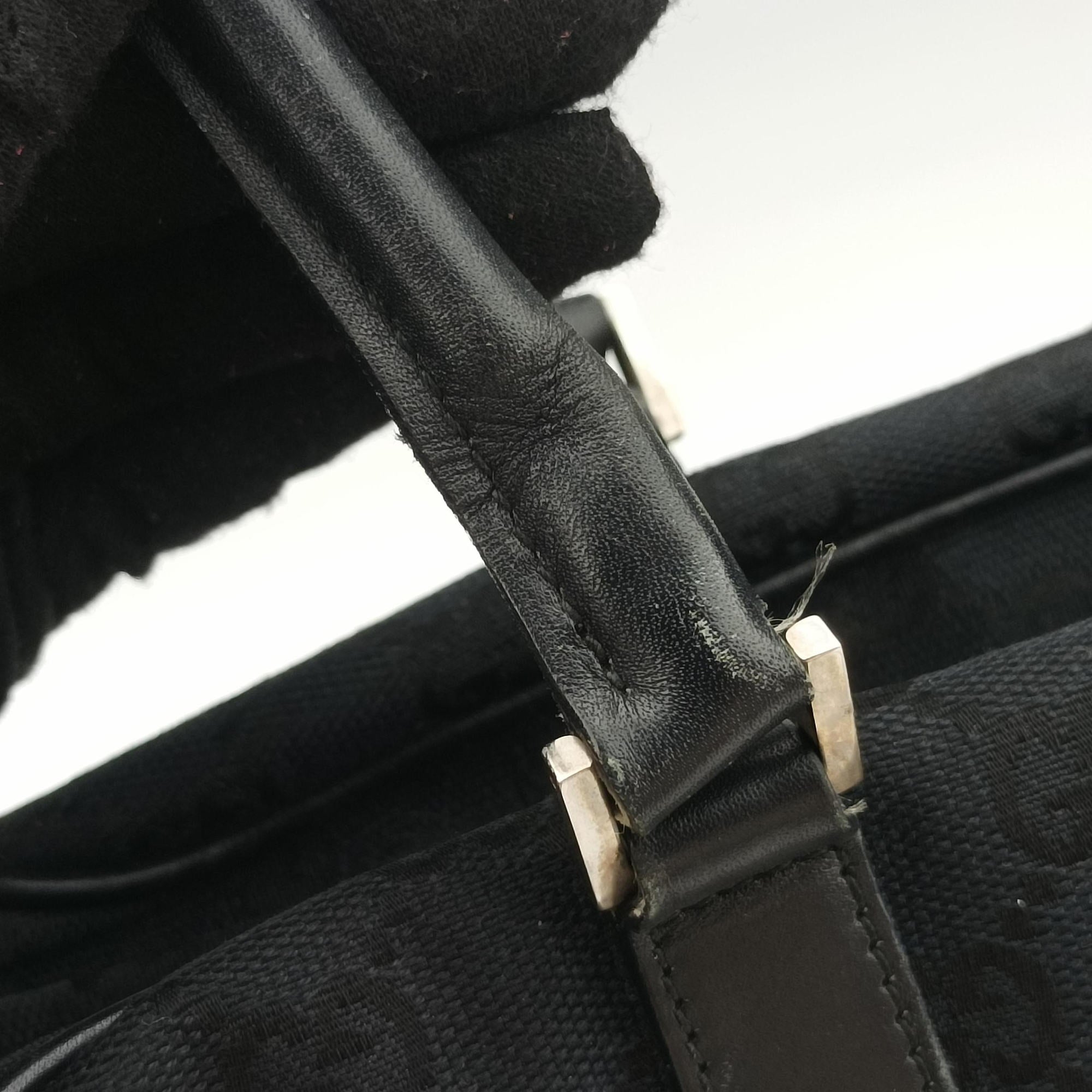 Vintage Gucci GG Canvas Black Jacquard Canvas × Calf Leather 002.11 handbag | stylenewstar