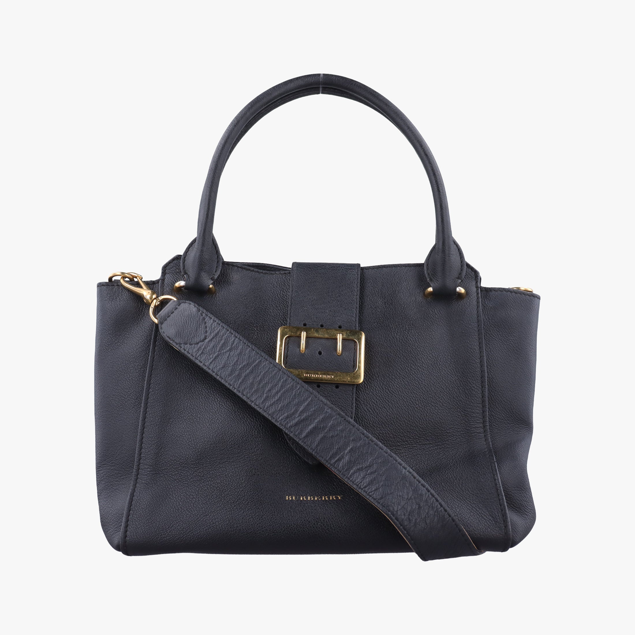 Vintage Burberry Buckle Black Leather  handbag | stylenewstar